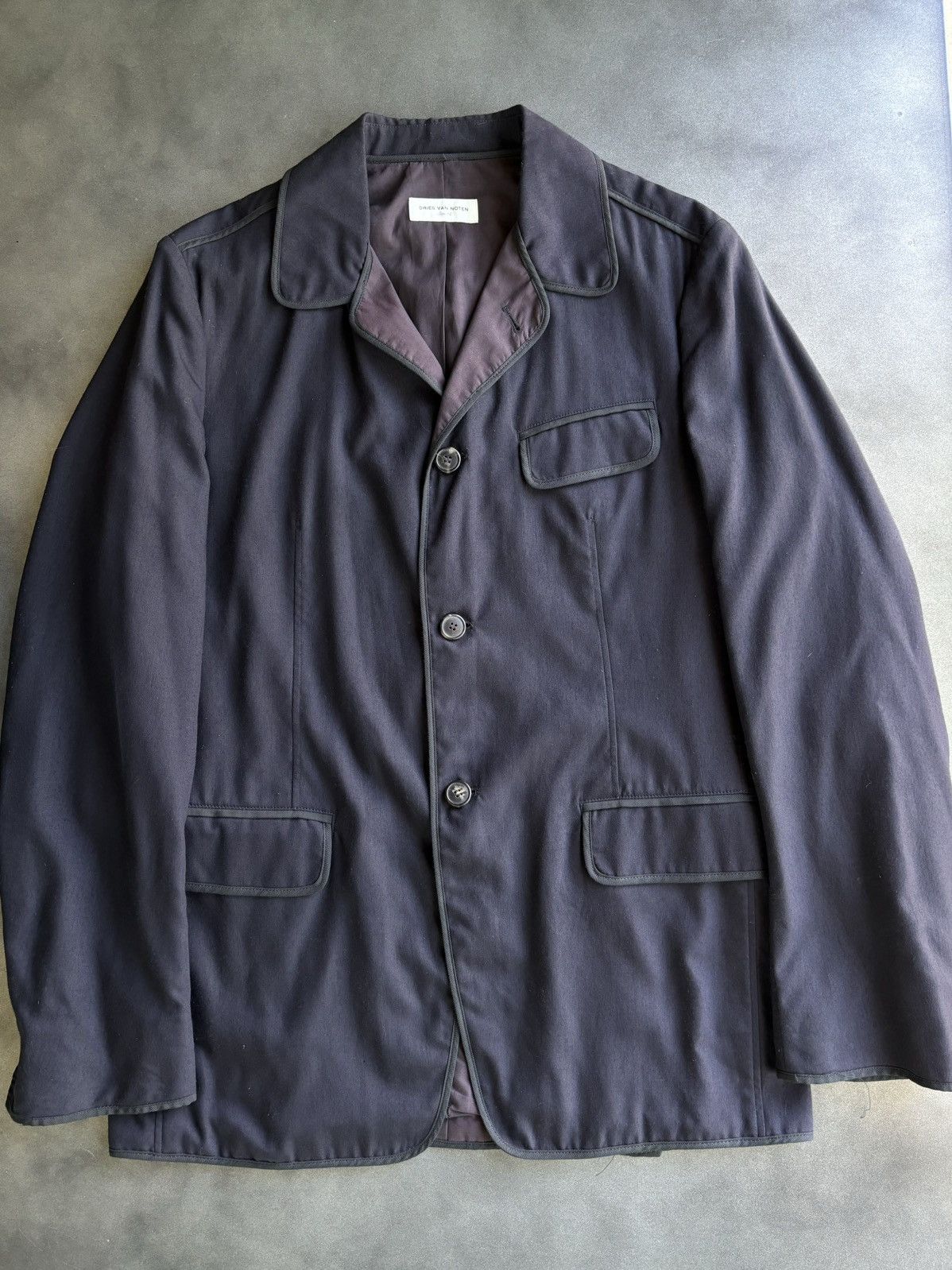 Designer × Dries Van Noten Dries Van Noten Blazer Shop Coat Chore Jacket Cashmere Silk Size 48S - 1 Thumbnail