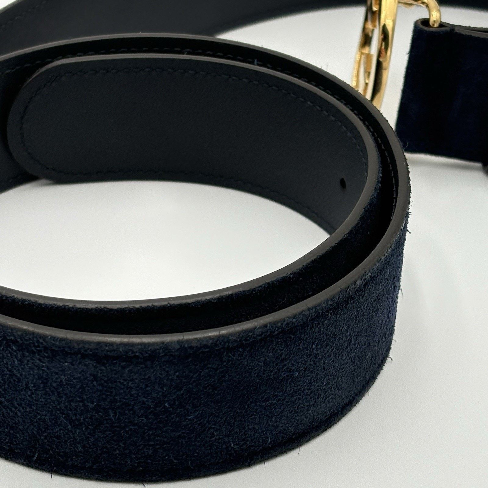 Gucci Gucci Belt GG Interlocking Buckle Suede & Leather ' Blue ' Size 40 - 8 Thumbnail
