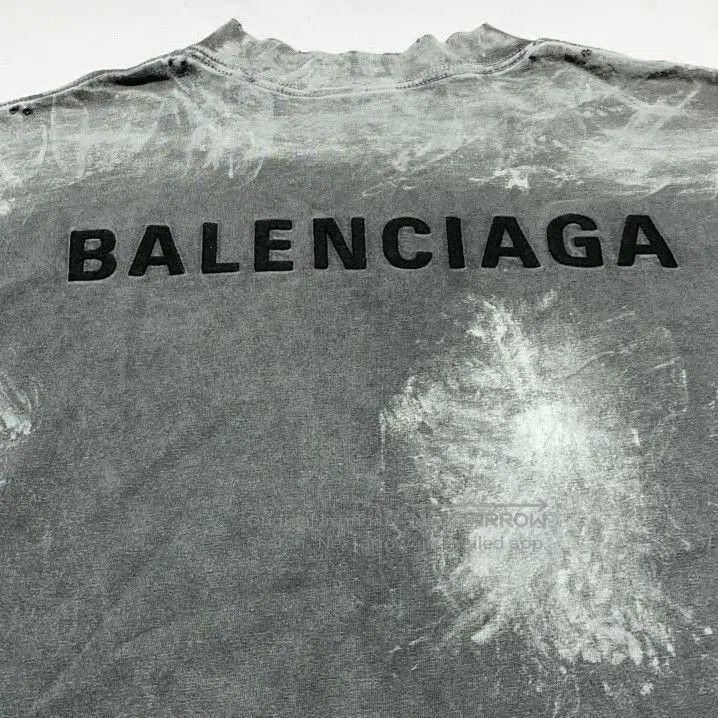 Balenciaga Balenciaga Gray Logo Embroidered Short Sleeve T-shirt. Size US M / EU 48-50 / 2 - 8 Thumbnail