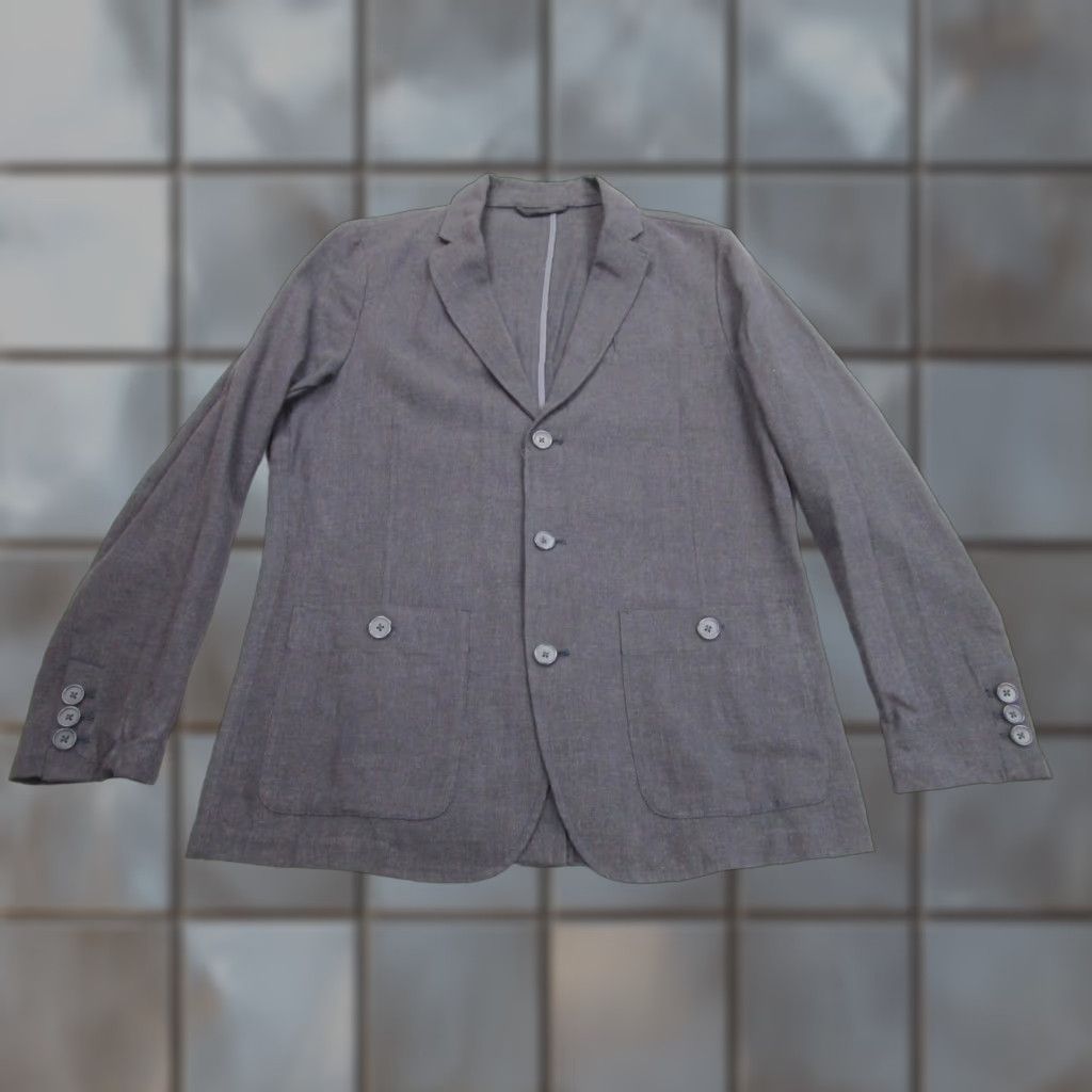 Vintage Rohan Blazer Mens 40 Gray Linen Plus Polyester Sport Coat Jacket Size 40R - 1 Thumbnail