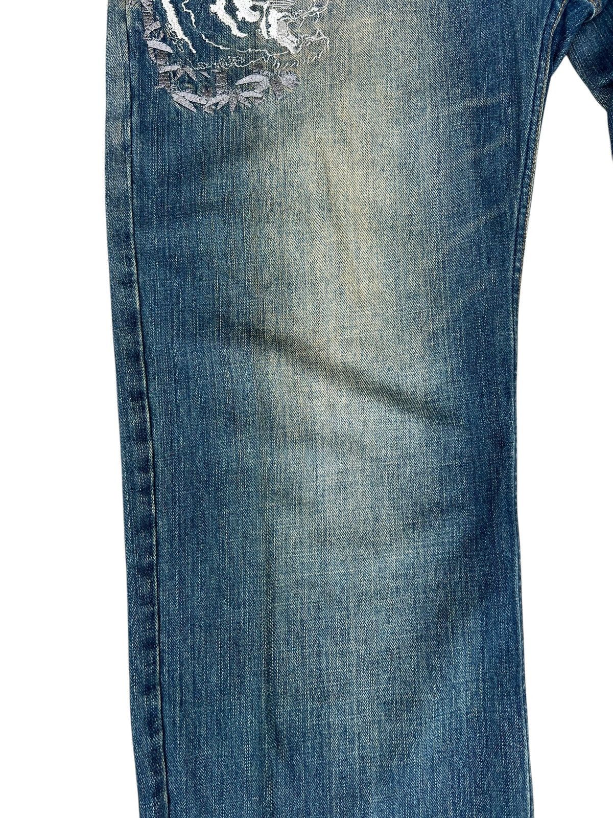 Vintage Dirty Mud KARAKURI GENERATION Embroidery Denim Jeans Size US 35 - 7 Thumbnail
