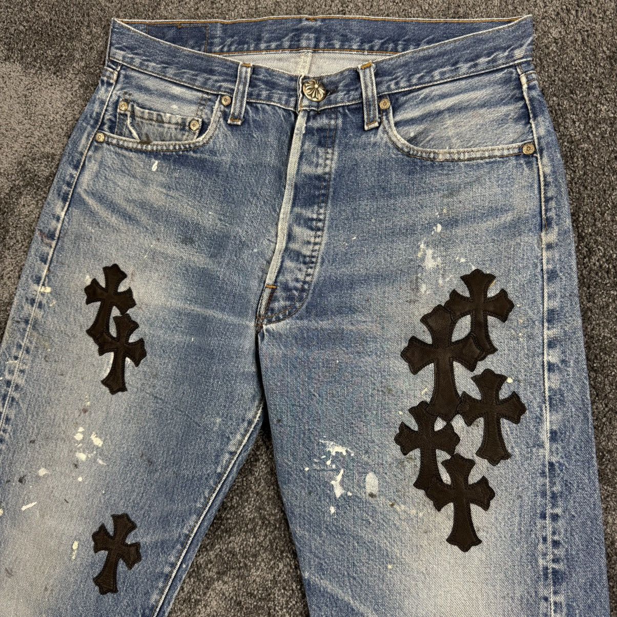 Chrome Hearts Chrome Hearts Levi’s 501 Cross Patch Denim Jeans Size US 33 - 3 Thumbnail