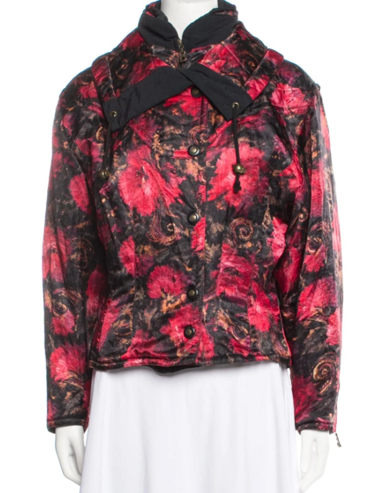 Bogner Bogner Floral Print Biker Jacket Size: XL Size XL / US 12-14 / IT 48-50 - 1 Thumbnail