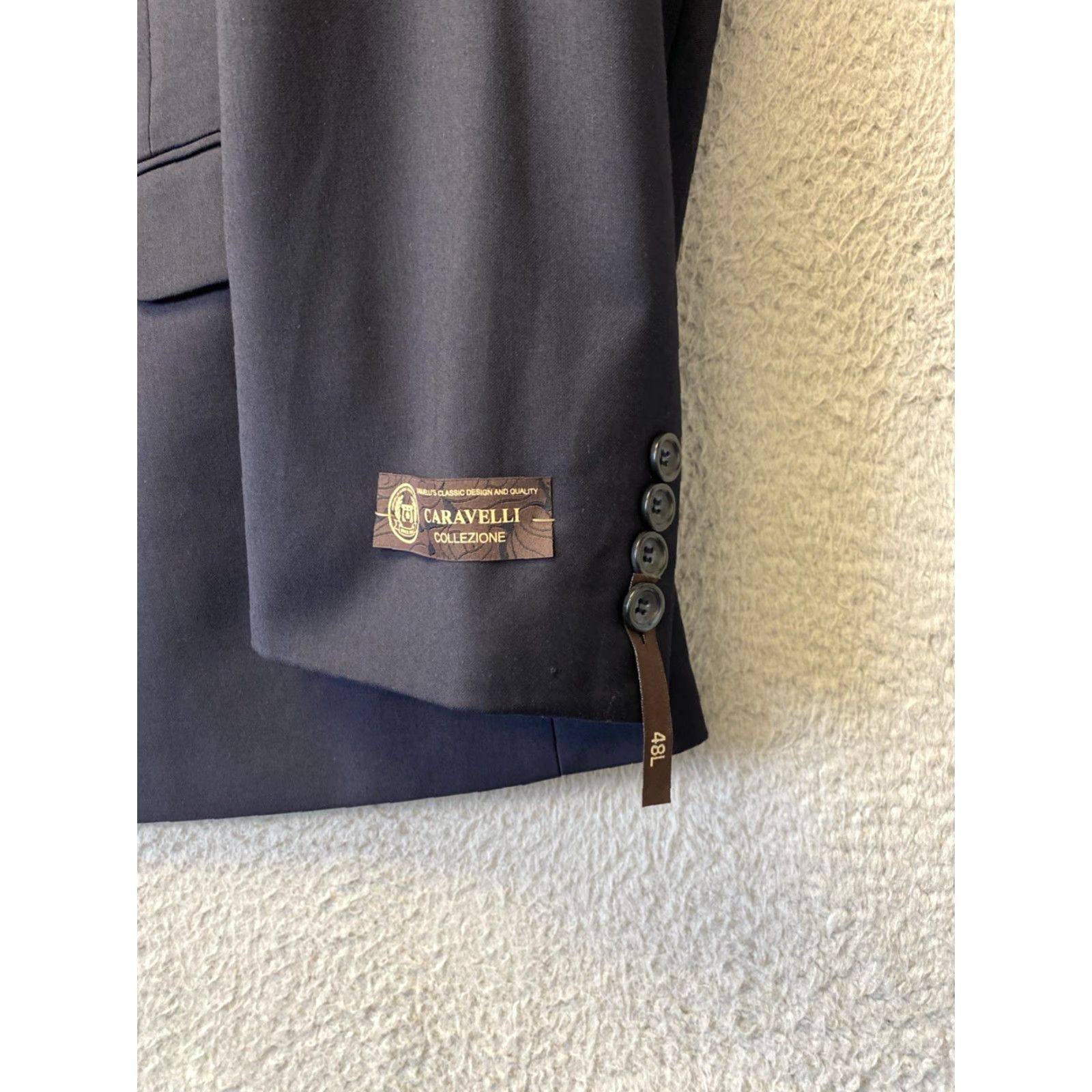 Vintage Caravelli Blazer Men’s 48 Black Sport Jacket Tuxedo Notch Lapel Regular" Size 48R - 2 Thumbnail