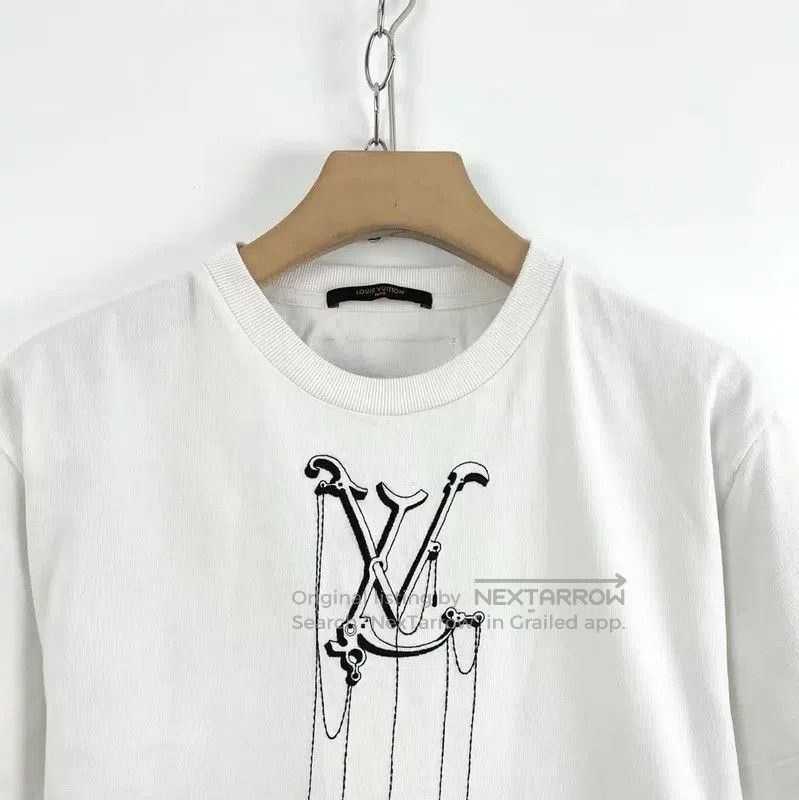 Louis Vuitton Louis Vuitton White Cotton Embroidered Short Sleeve T. Size S / US 4 / IT 40 - 3 Thumbnail