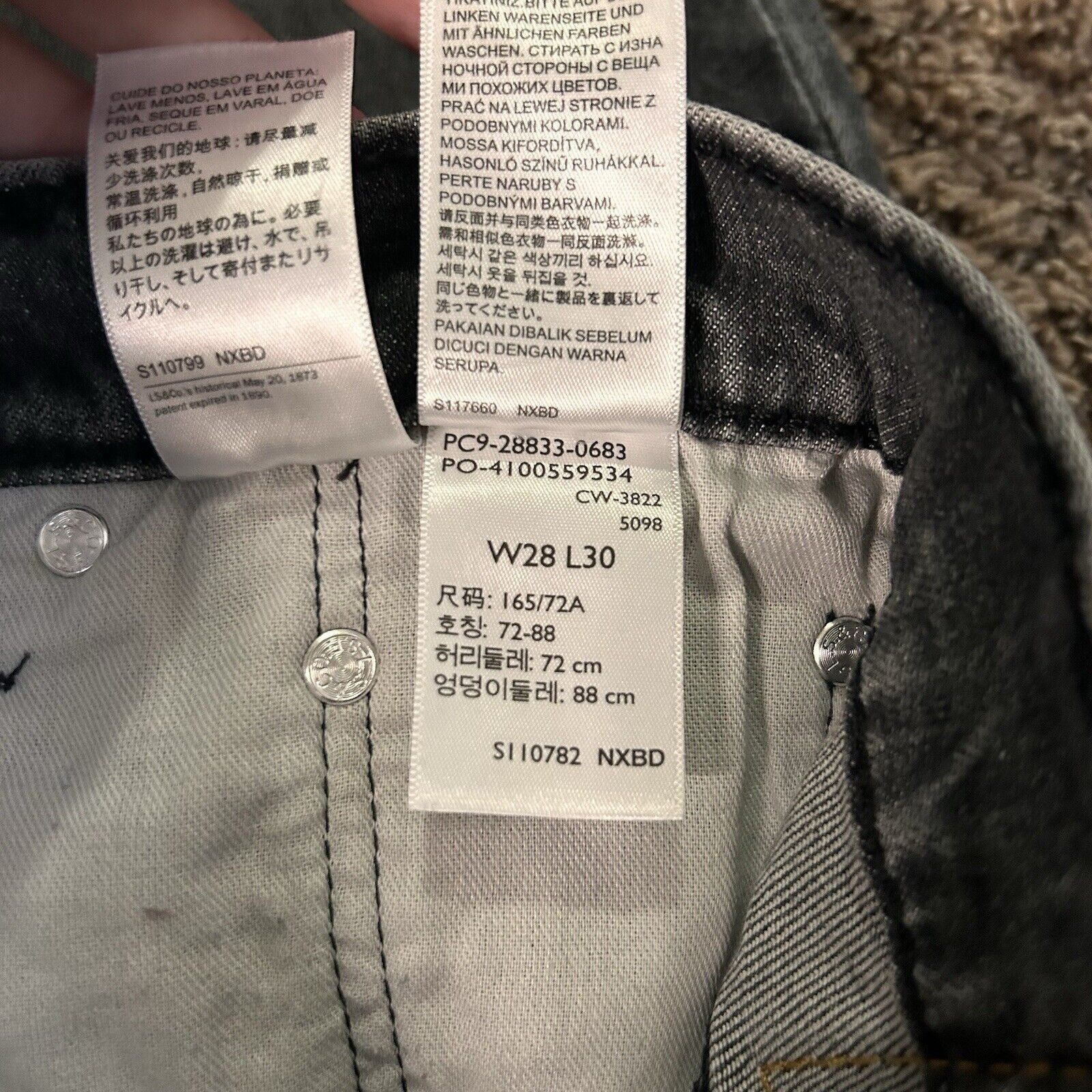 Levi's Levis 512 Jeans 28x30 Black/Grey Denim Slim Taper Fit Casual Size US 28 / EU 44 - 9 Thumbnail