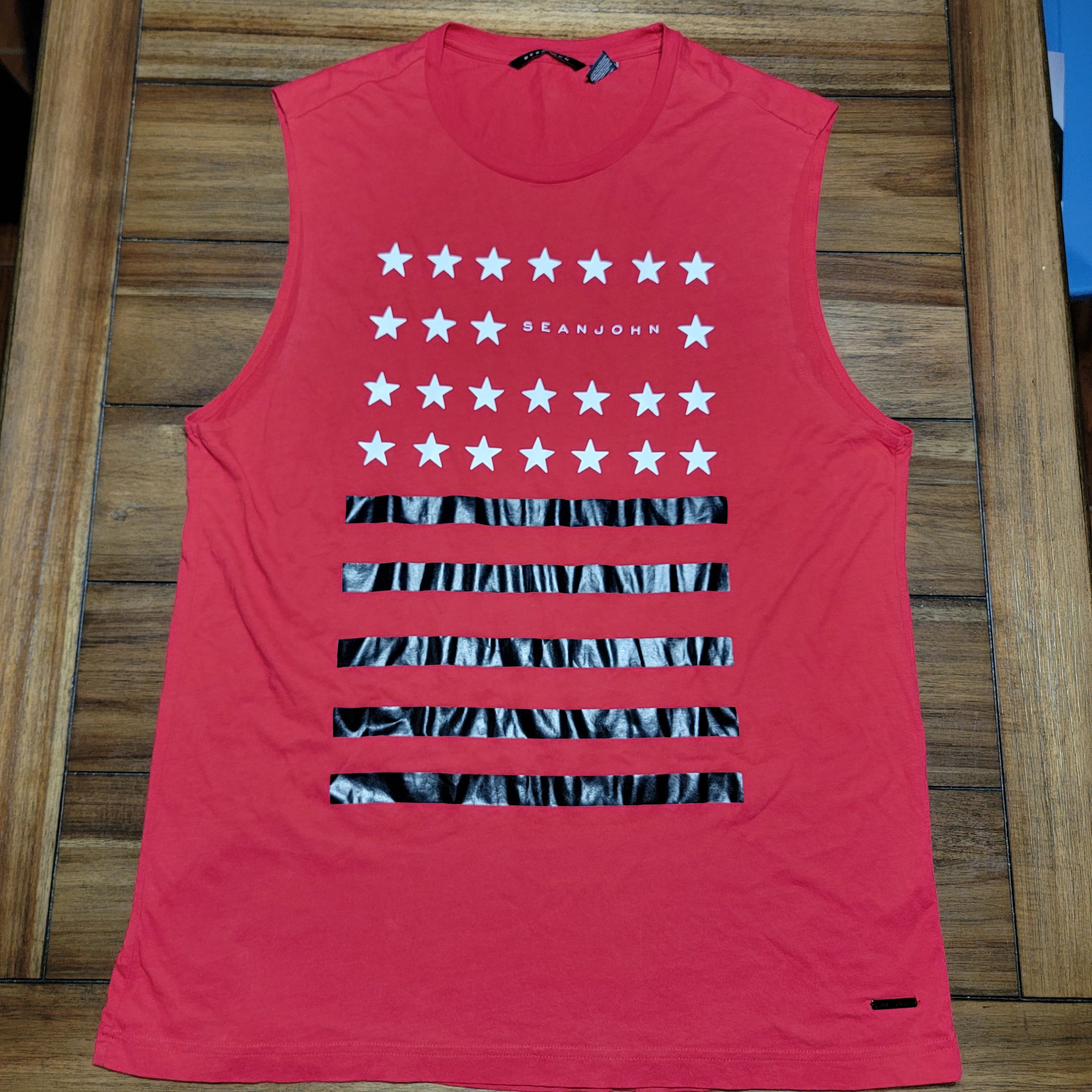 Sean John Sean John Red Tank Top Stars & Stripes - Size Large Size US L / EU 52-54 / 3 - 1 Thumbnail