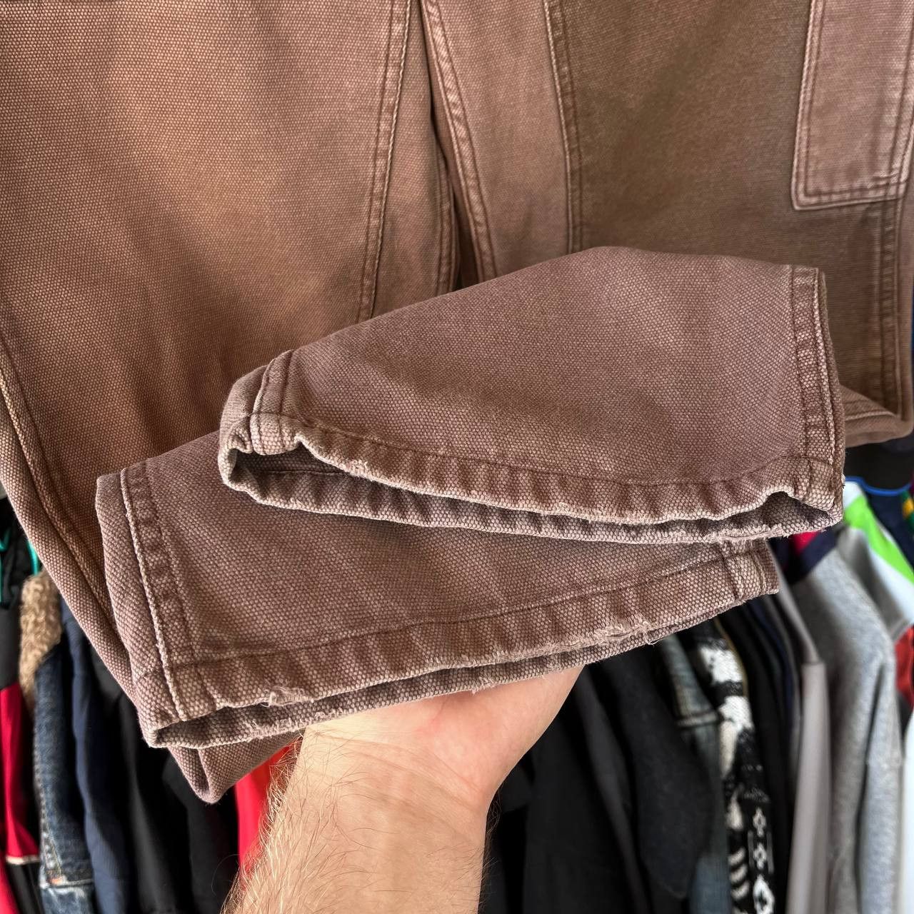 Karl Kani Karl Kani Brown Faded Double Knee Workwear Baggy Denim Pants Size US 34 / EU 50 - 8 Thumbnail