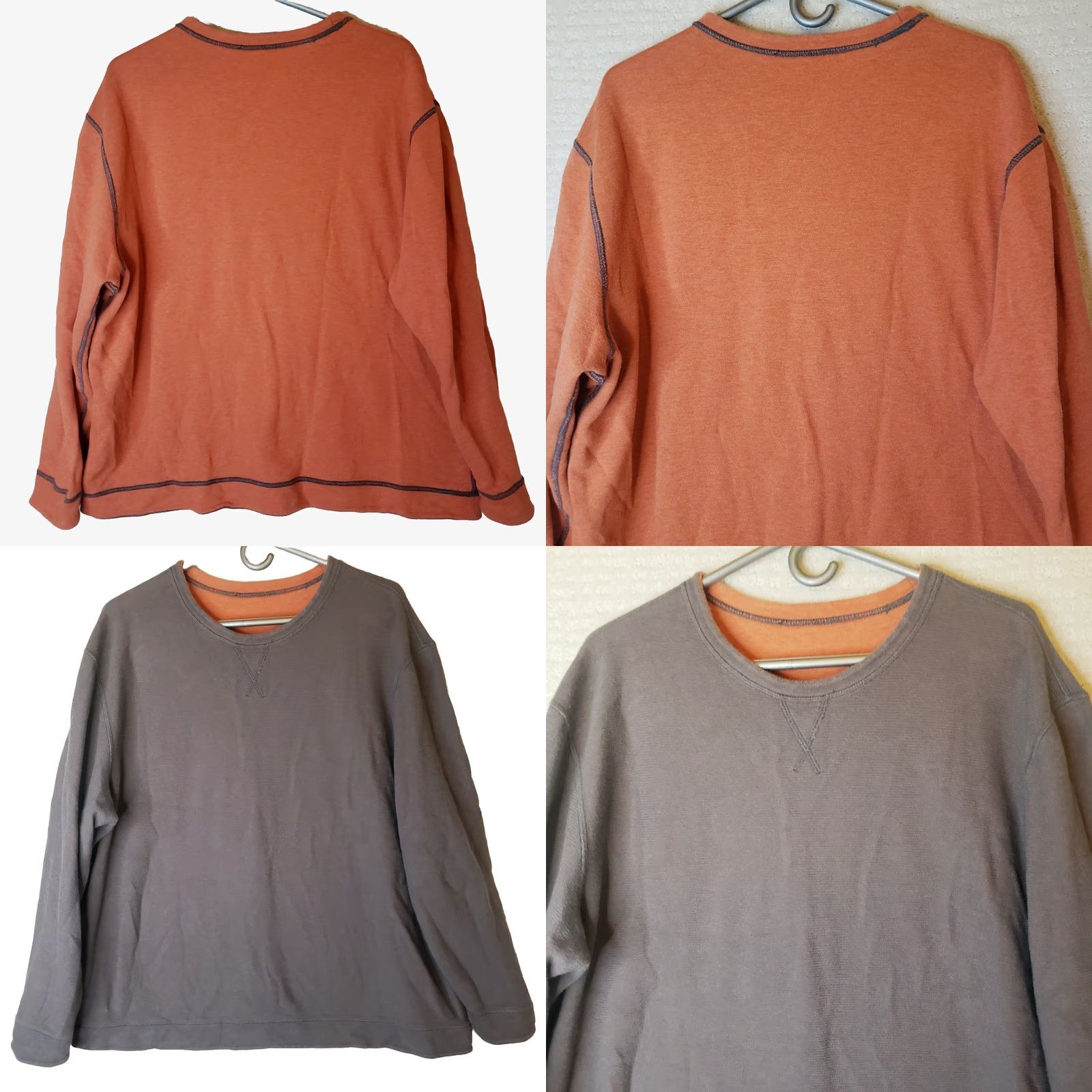 Tommy Bahama Tommy Bahama XL Sweatshirt Reversible Crewneck Cotton Long Sleeve Brown/Orange Size US XL / EU 56 / 4 - 8 Thumbnail