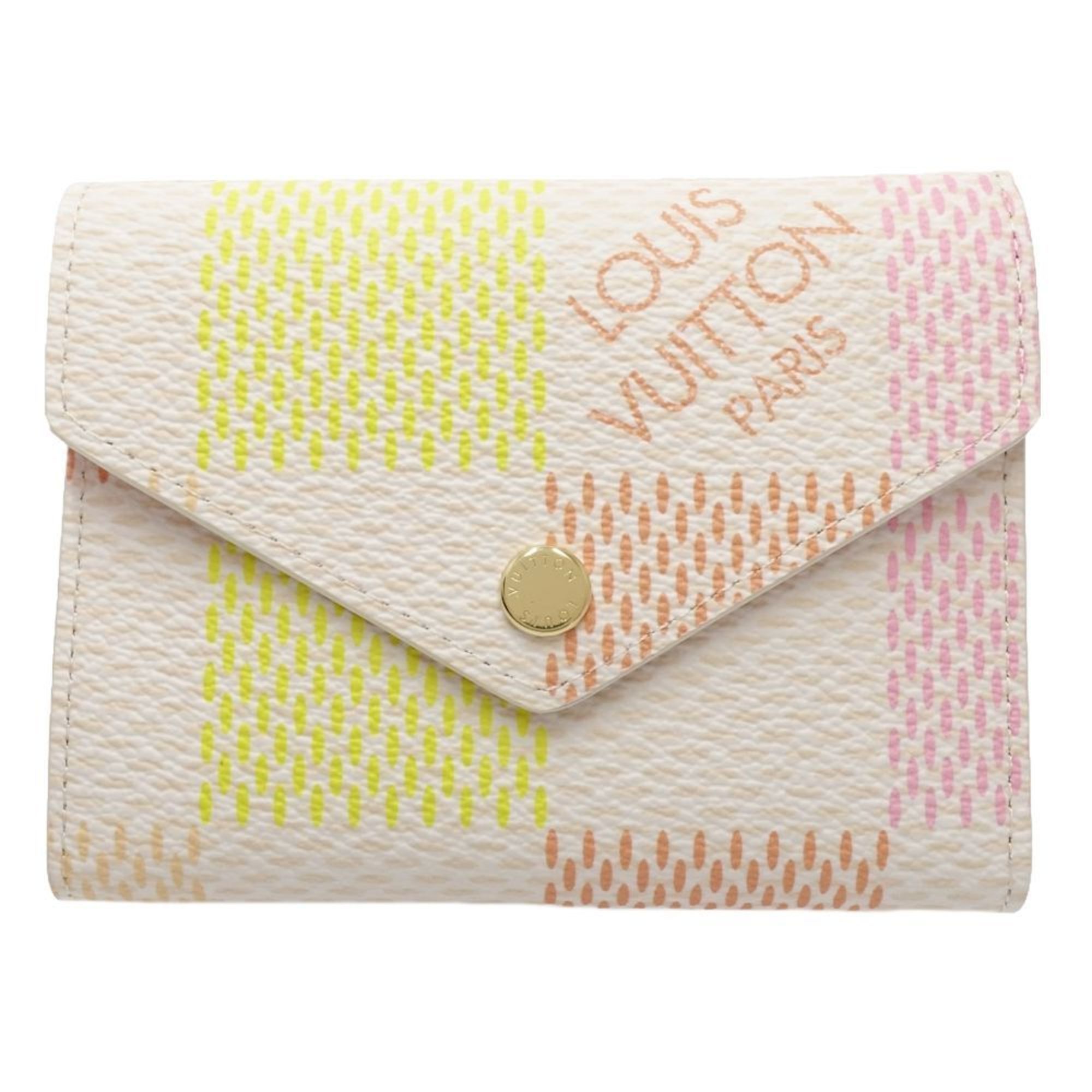 Louis Vuitton Tri-fold Wallet N40638 Portefeuille Victorine Damier Licious Peche Multicolor 181167