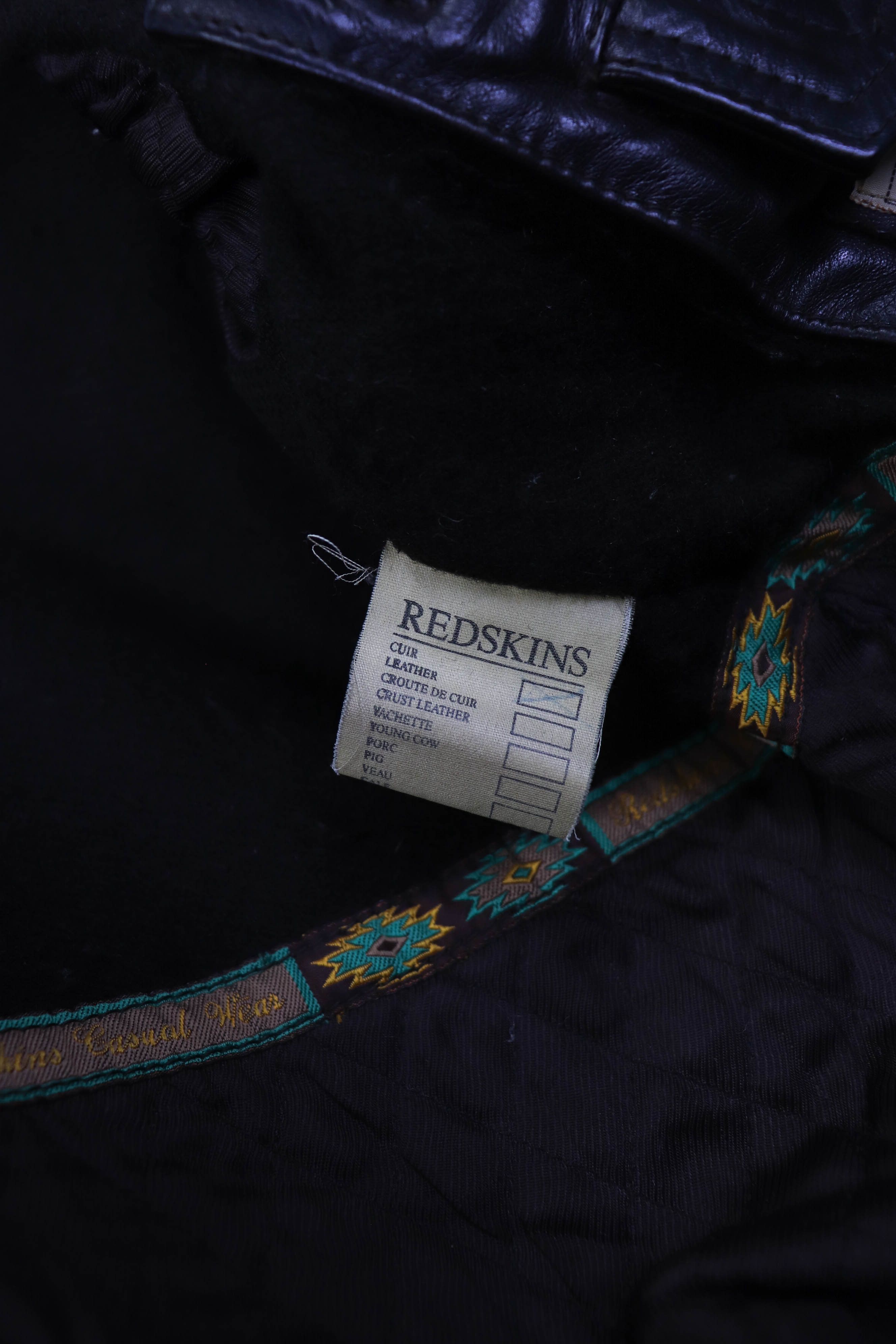 NFL 90s Vintage REDSKINS Black Heavy Leather Jacket Parka Size US L / EU 52-54 / 3 - 21 Thumbnail