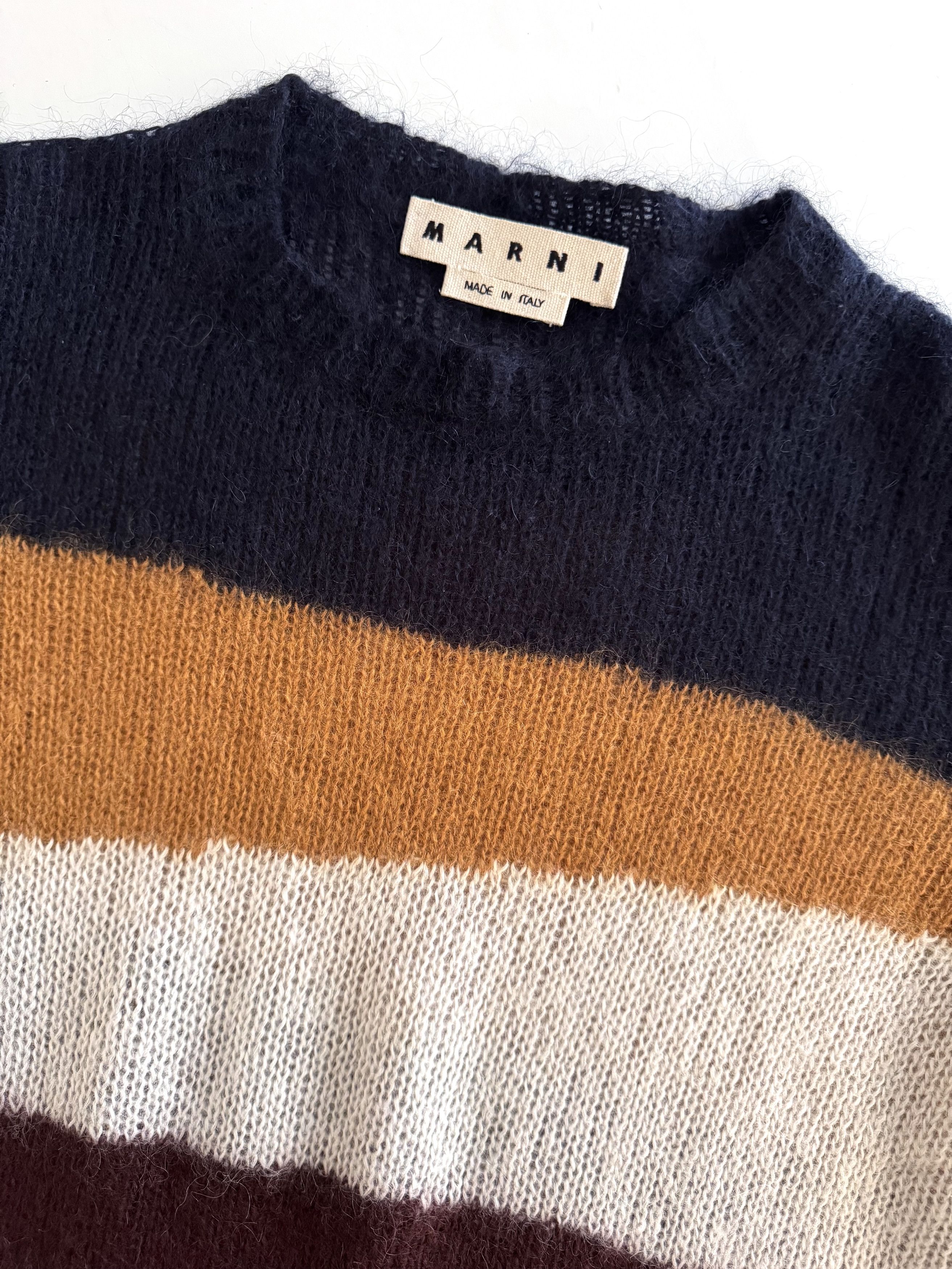 Marni Marni Sweater Blue Burgundy Mohair Wool Crew Neck IT 50 Size US M / EU 48-50 / 2 - 4 Thumbnail