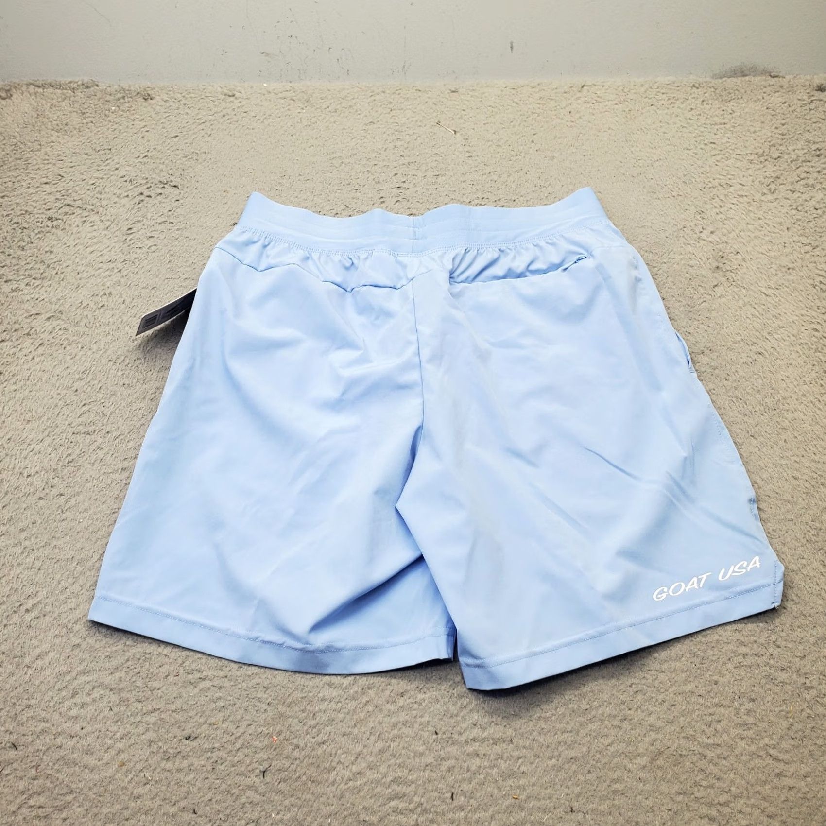 Vintage GOAT USA Shorts Womens M Blue Stretch Athletic Running Side Slit High Waist Size 32" / US 10 / IT 46 - 2 Thumbnail