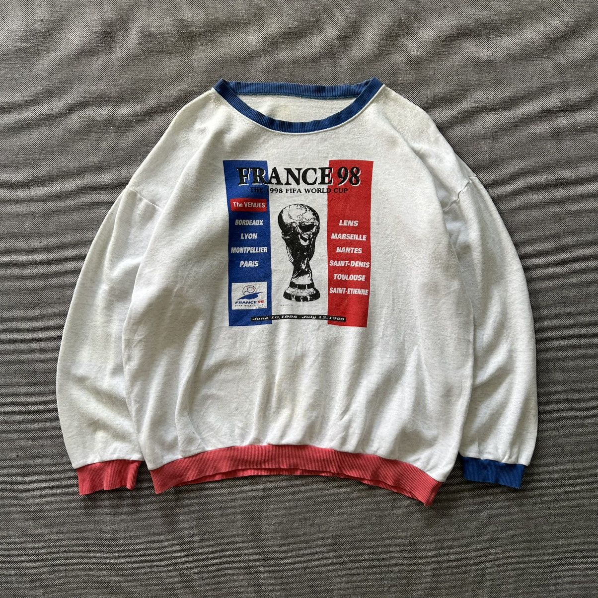 Vintage Vintage FRANCE 98 Fifa World Cup Sweatshirt Size US XL / EU 56 / 4 - 1 Thumbnail