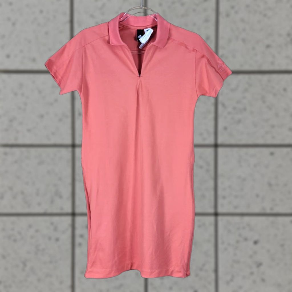 Adidas Adidas Polo Dress Womens Size S Coral Pink Quarter Zip Short Sleeve Side Zippers Dress Size S / US 4 / IT 40 - 1 Thumbnail