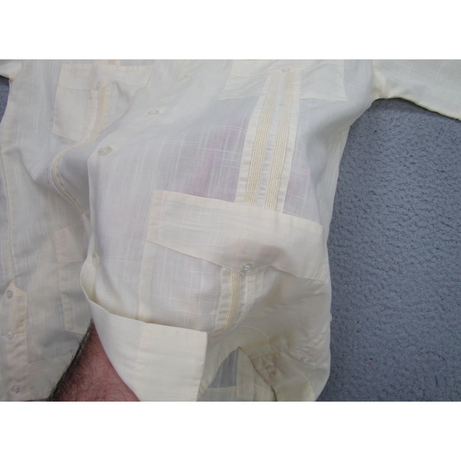 Vintage VINTAGE Campos Shirt Mens 38 Yellow Guayabera Sheer Lightweight 90s Rockabilly Shirt Size US M / EU 48-50 / 2 - 5 Thumbnail