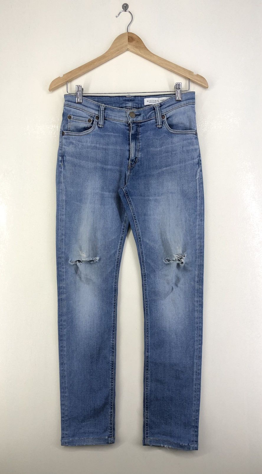 Big John Big John Distressed Skinny Faded Blue Jeans Size US 28 / EU 44 - 1 Thumbnail