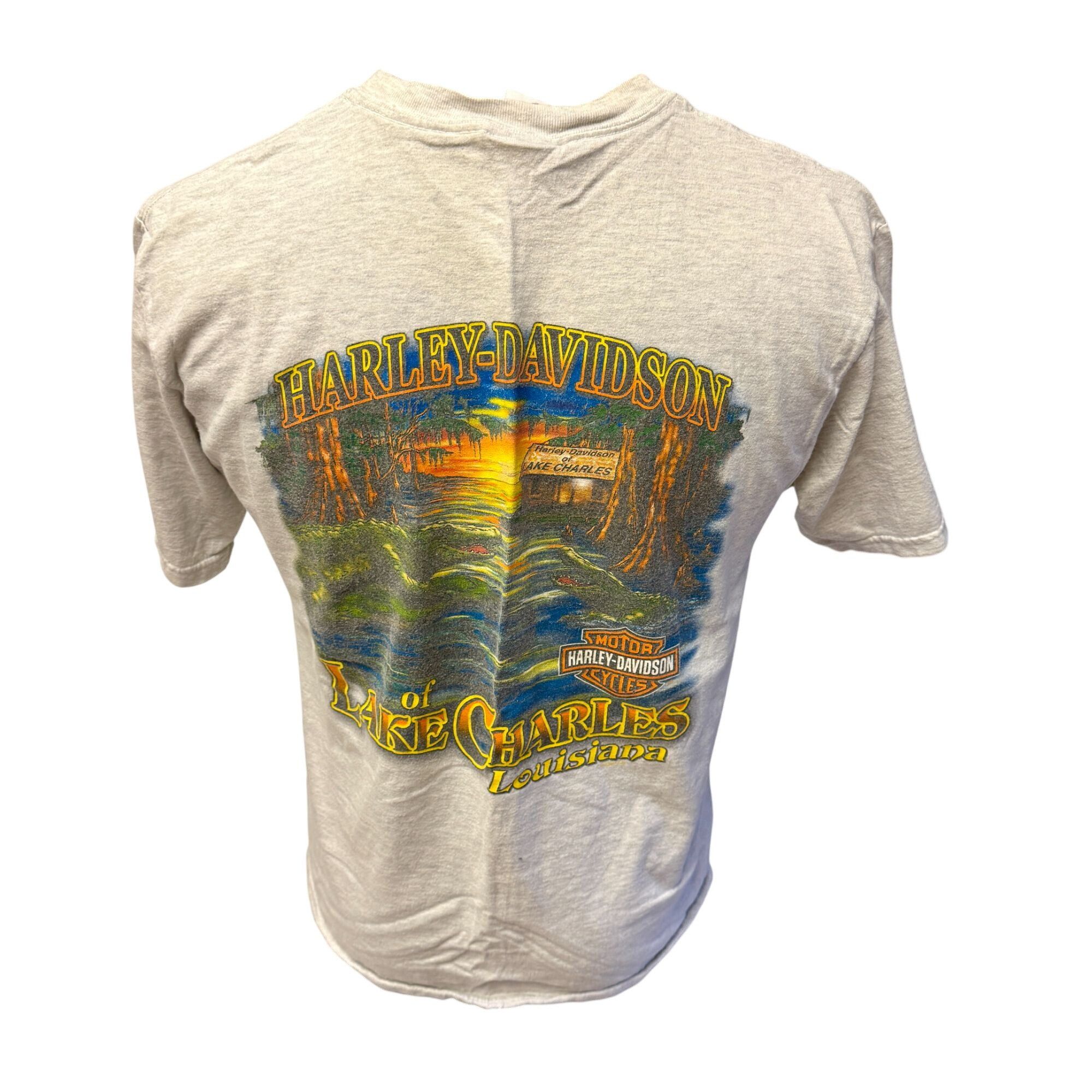 Harley Davidson LAKE CHARLES Louisiana SWAMP GATORS Alligators Motorcycle T Size US M / EU 48-50 / 2 - 2 Thumbnail