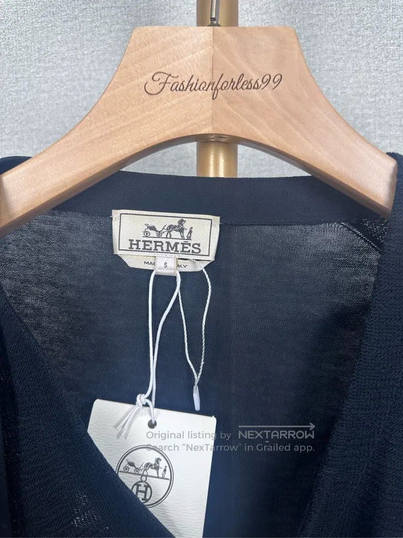 Hermes Hermes Black Lightweight Knit Open Cardigan Size S / US 4 / IT 40 - 3 Thumbnail