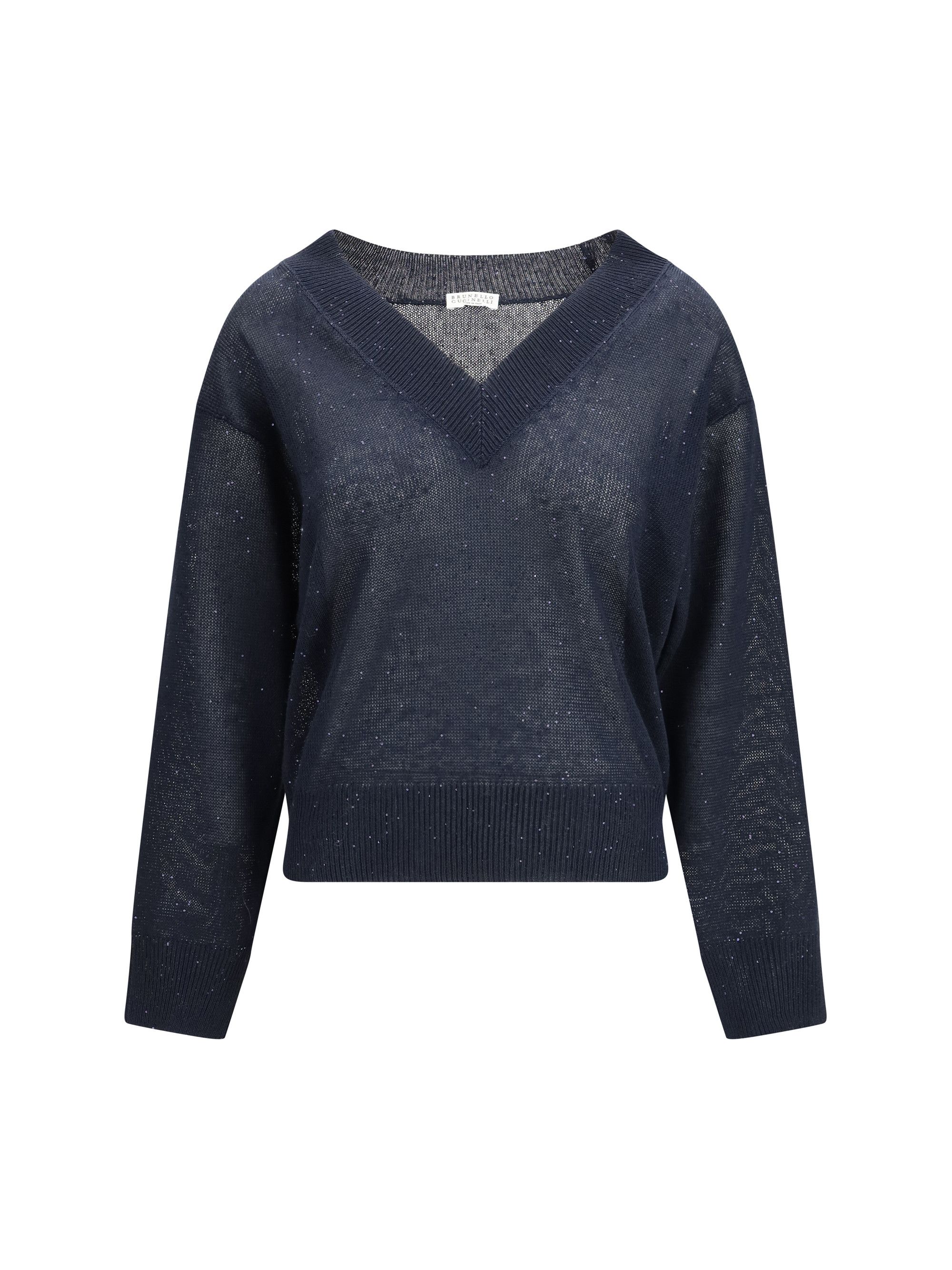 Brunello Cucinelli Sparkling linen Sweater Size L / US 10 / IT 46 - 1 Thumbnail