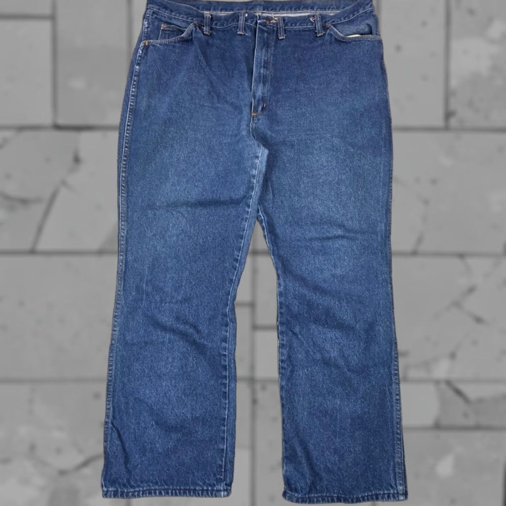 Denime Vtg 80s Maverick Blue Denim Jeans Mens 44x30 USA Made Dark Wash 5-Pocket Design Regular Straight Jeans Mens Size US 44 / EU 60 - 1 Thumbnail