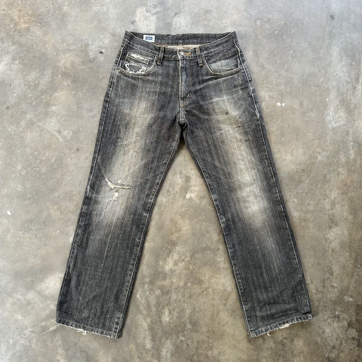 Japanese Brand Vintage Edwin Faded Black Denim Jean Pant W29 Size US 29 - 1 Thumbnail