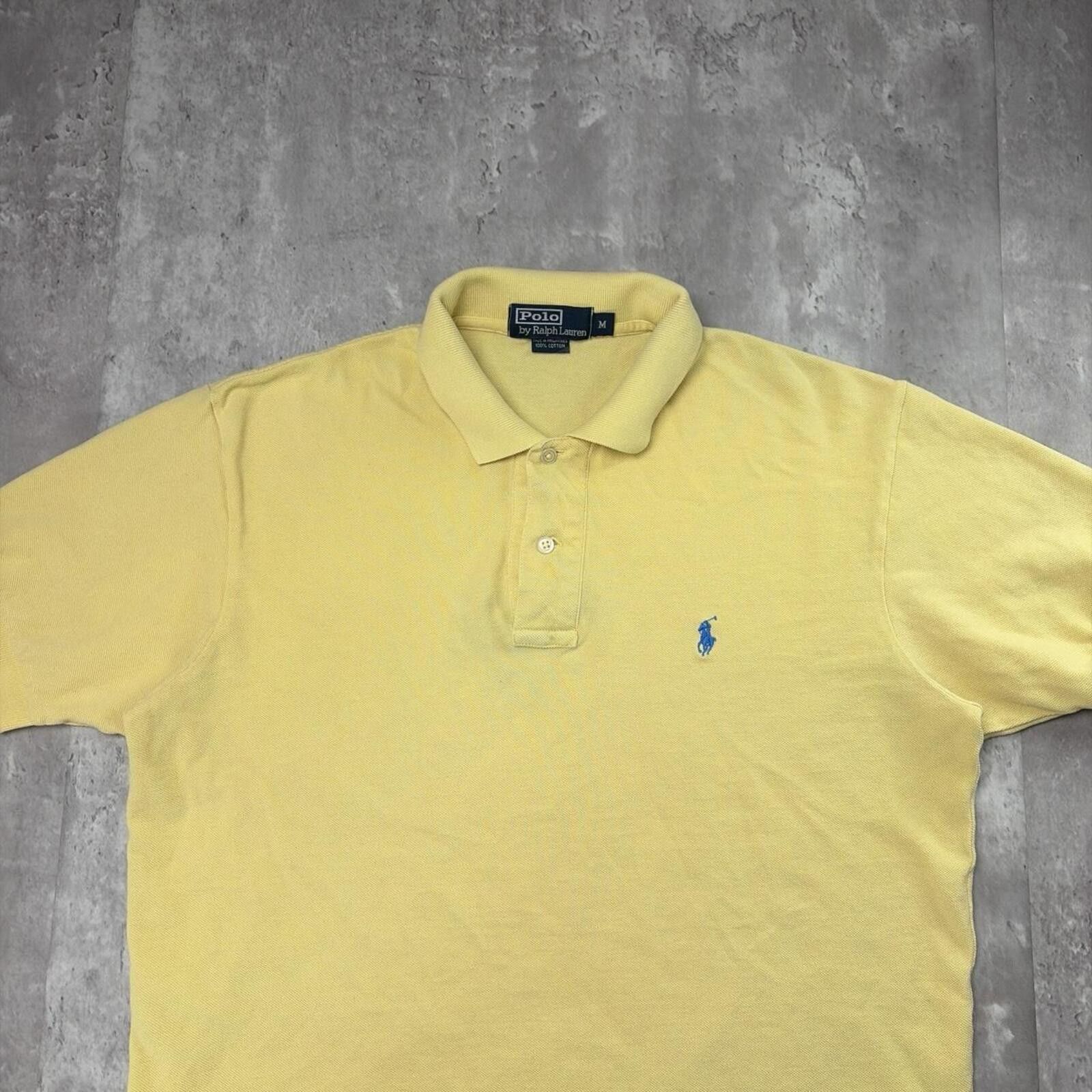 Polo Ralph Lauren Vintage 90’s Yellow Polo Ralph Lauren Skater Polo Shirt Size US M / EU 48-50 / 2 - 2 Thumbnail