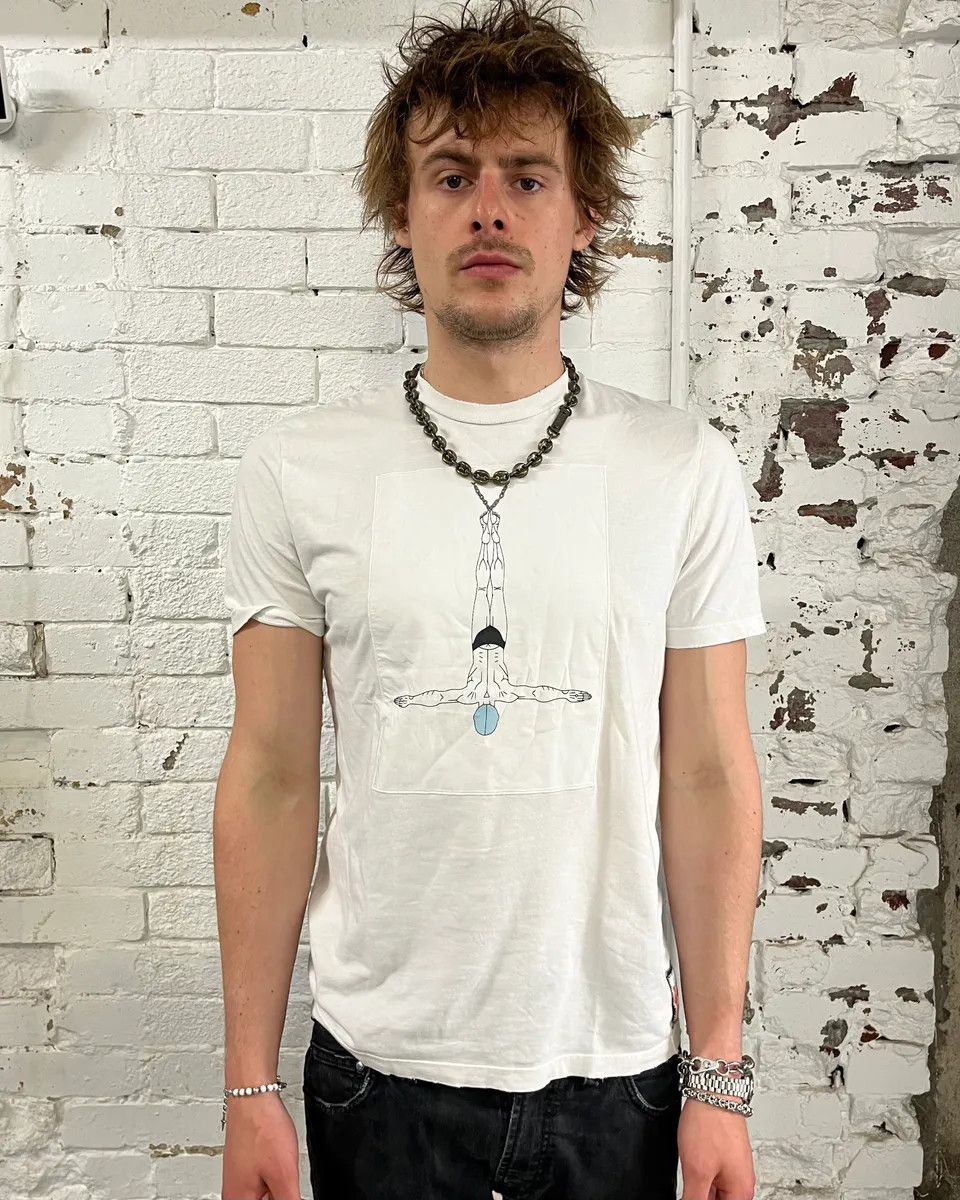 Prada 2000s Prada White Swimmer T-Shirt Size US M / EU 48-50 / 2 - 2 Thumbnail
