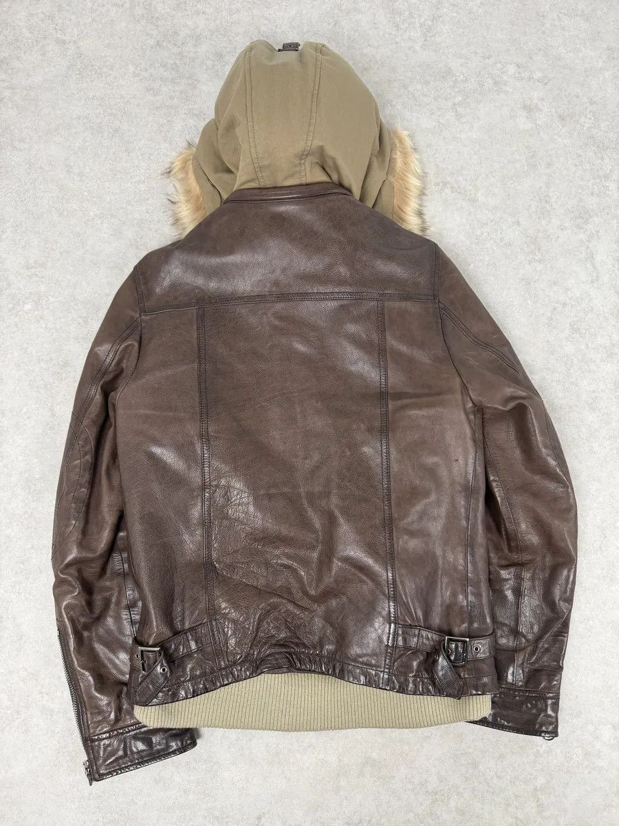 Dolce & Gabbana AW2005 Dolce & Gabbana Brown Fur Hooded Buffalo Leather Jacket Size US M / EU 48-50 / 2 - 8 Thumbnail