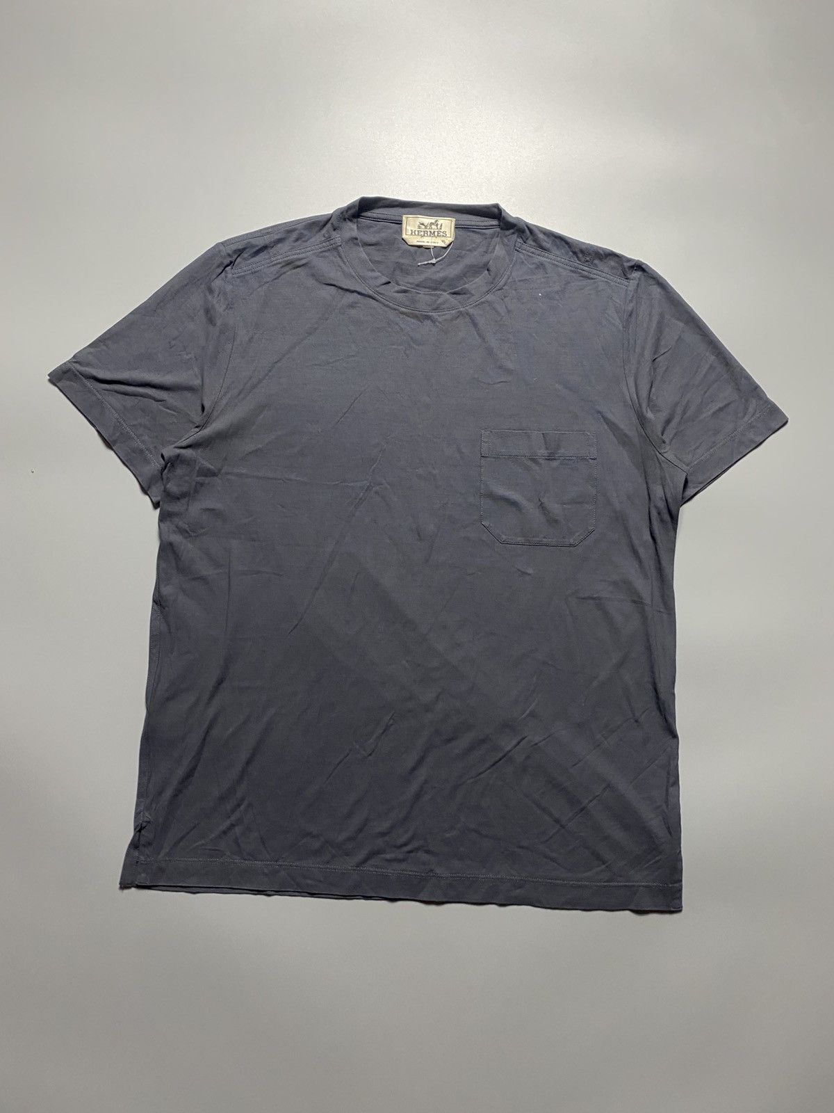 Hermes HERMES PLAIN POCKET TEE GRAY SHIRT Size US S / EU 44-46 / 1 - 2 Thumbnail