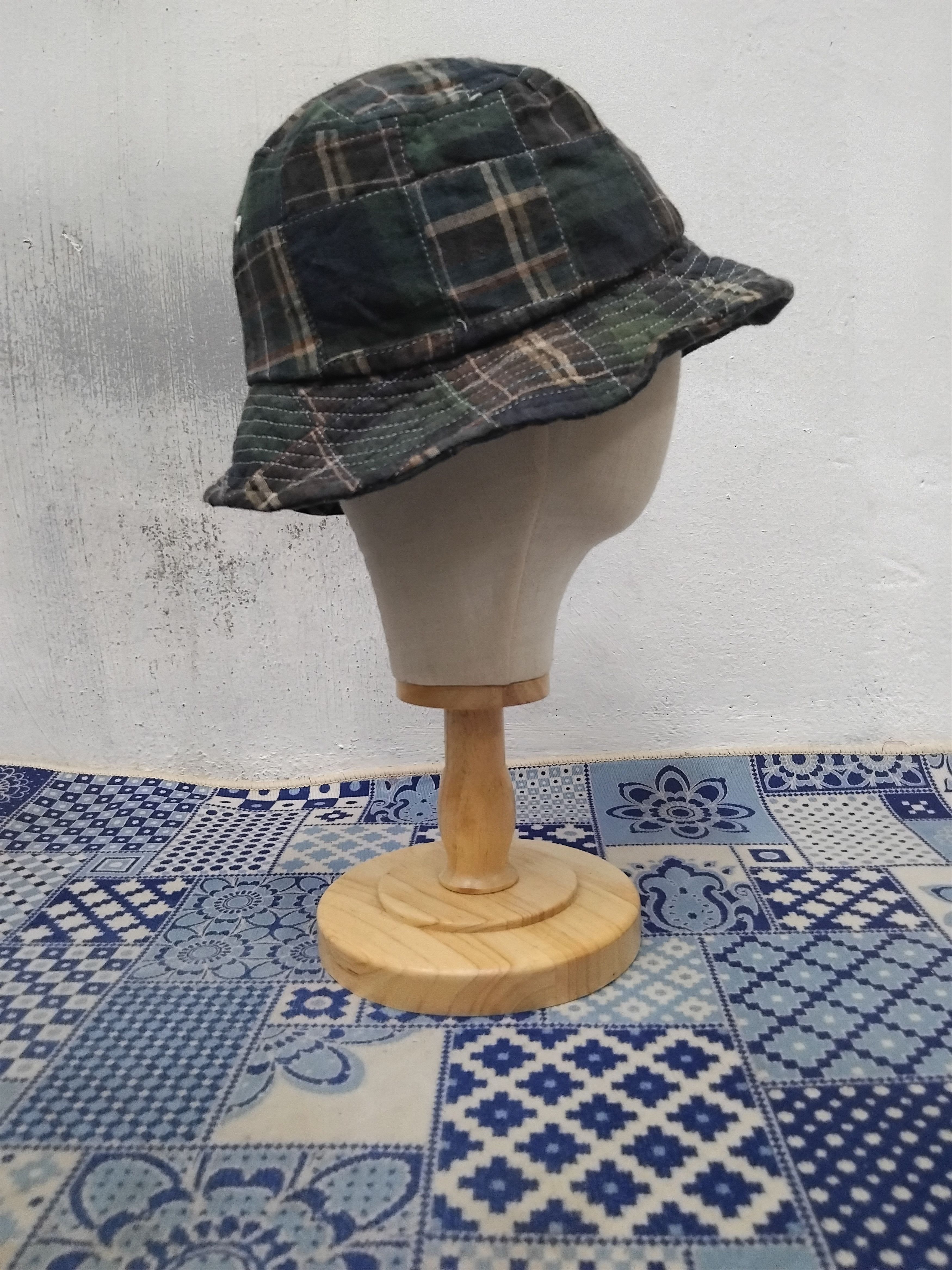 Japanese Brand 💥Exporture patchwork Japanese inspired green hat Size ONE SIZE - 7 Thumbnail