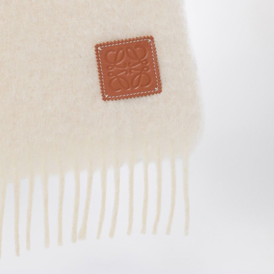 Loewe o1d2blof0824 Size: OS / Mohair Wool Scarf in Ivory Size ONE SIZE - 3 Thumbnail