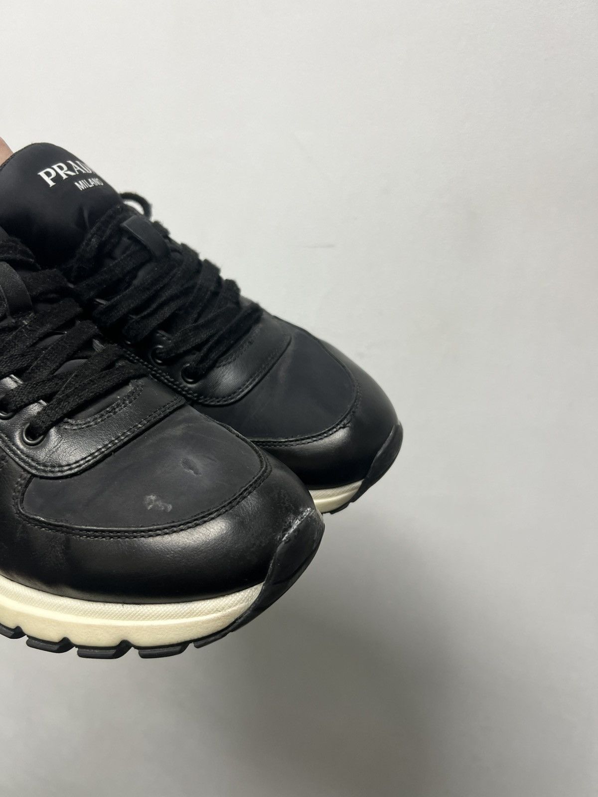Prada Prada Milano Black Leather Shoes Trainers Size US 7.5 / EU 40-41 - 10 Thumbnail