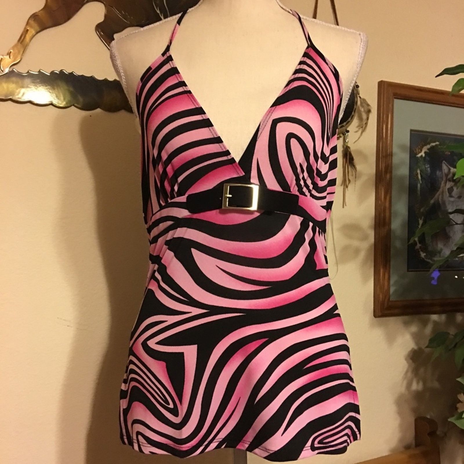 Other Venus retro print buckle detail halter top S Size S / US 4 / IT 40 - 1 Thumbnail