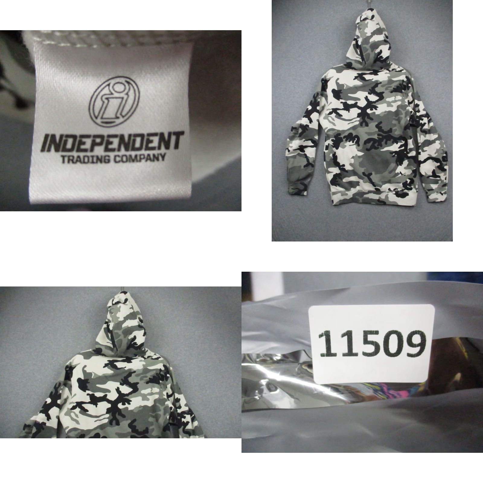 Vintage Independent Trading Company Camo Hoodie Small Pockets Flag Mens Shirt Size US S / EU 44-46 / 1 - 8 Thumbnail