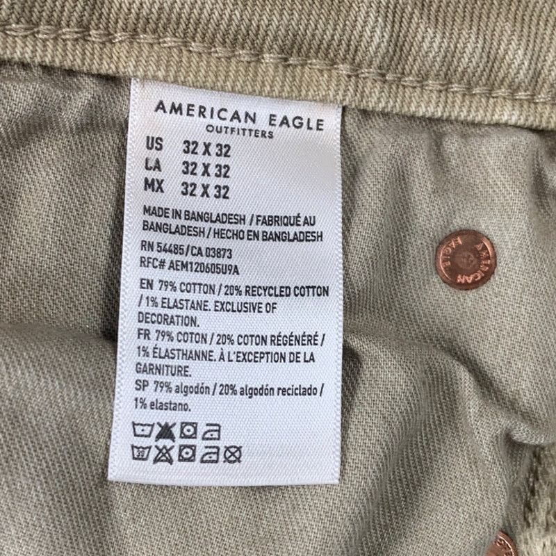 American Eagle Outfitters New AEO Men Size 32X32 Khaki Slim Fit Denim Jeans w Flaw Size US 32 / EU 48 - 7 Thumbnail