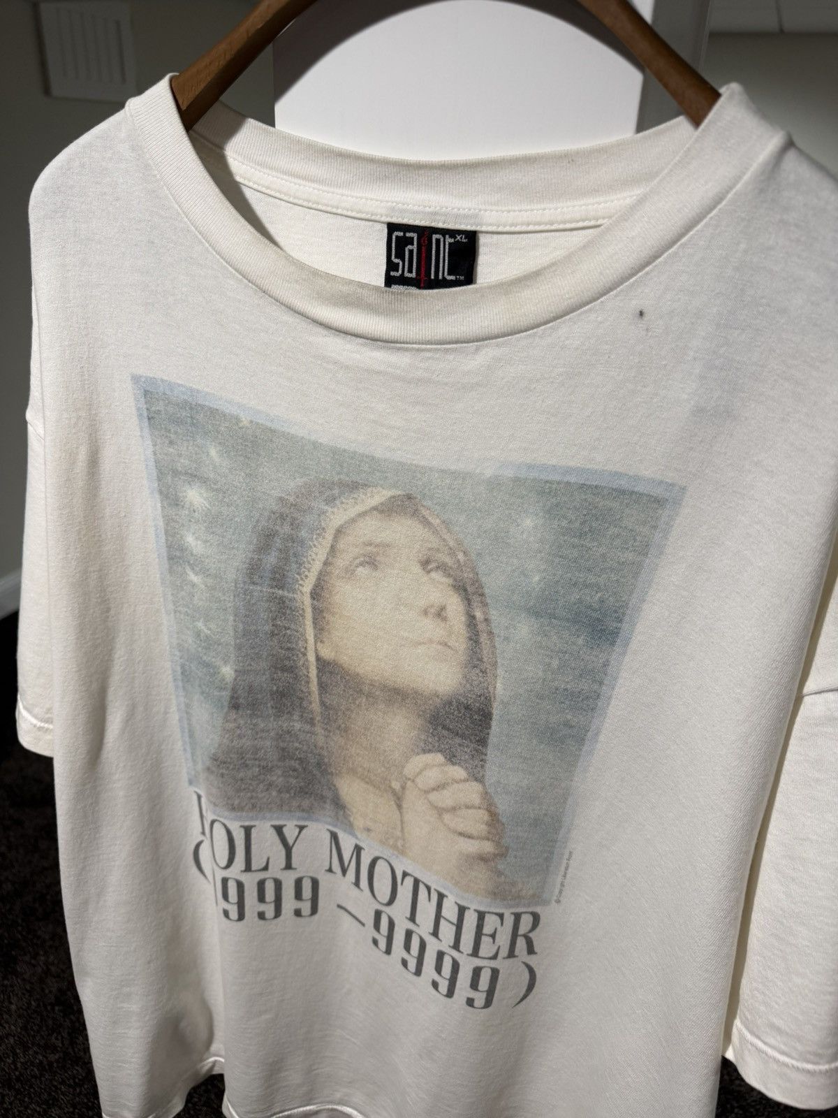 Saint Michael Saint Michael Mxxxx Holy Mother 9999 God Bless White T-Shirt Size US XL / EU 56 / 4 - 2 Thumbnail