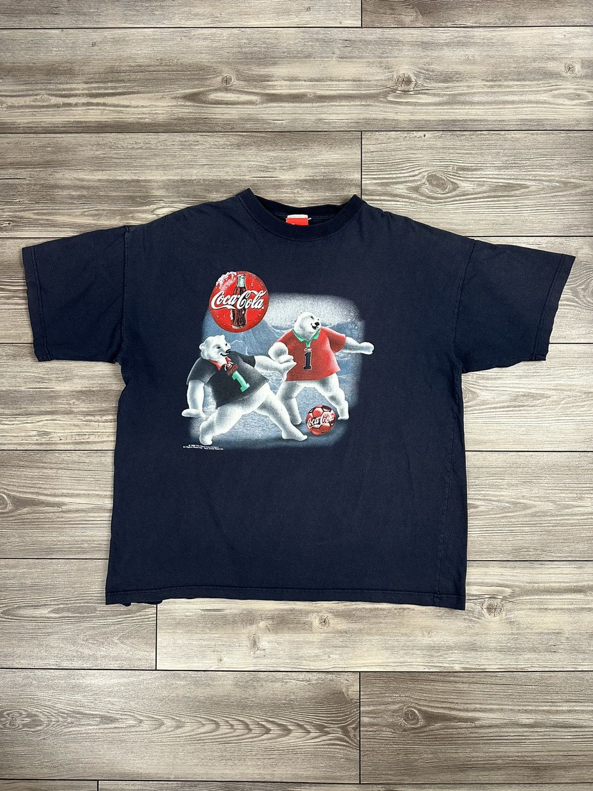 Coca Cola Vintage 90’s Coca Cola Bears Soccer T Shirt Size US XL / EU 56 / 4 - 1 Thumbnail