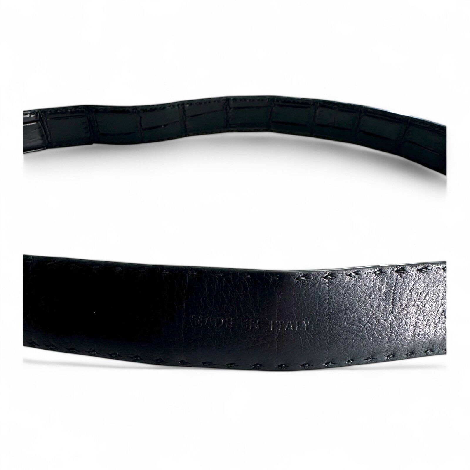 Kiton Kiton Napoli Black Leather Crocodile Belt Men's sz 46 $1900 Size 46 - 8 Thumbnail