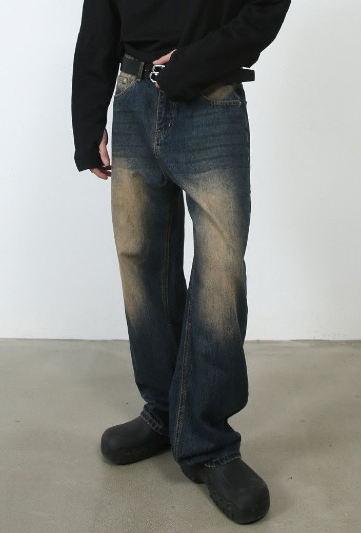 Designer × Japanese Brand Washed vintage distressed straight jeans loose Size US 32 / EU 48 - 2 Thumbnail
