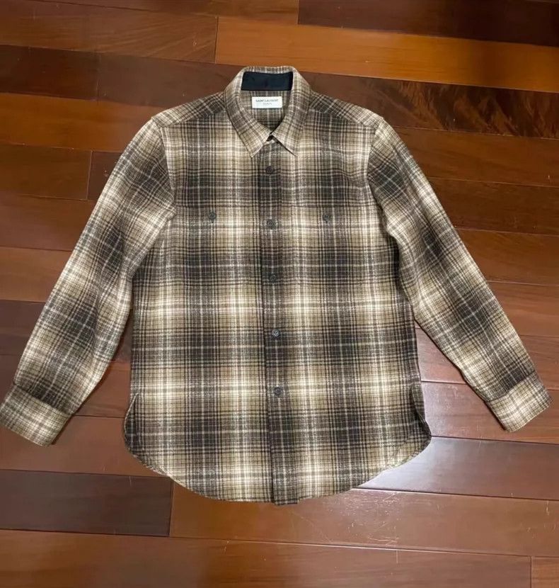 Saint Laurent Paris Saint Laurent Paris 13FW First Year Show Wool Plaid Shirt N Size US M / EU 48-50 / 2 - 1 Thumbnail