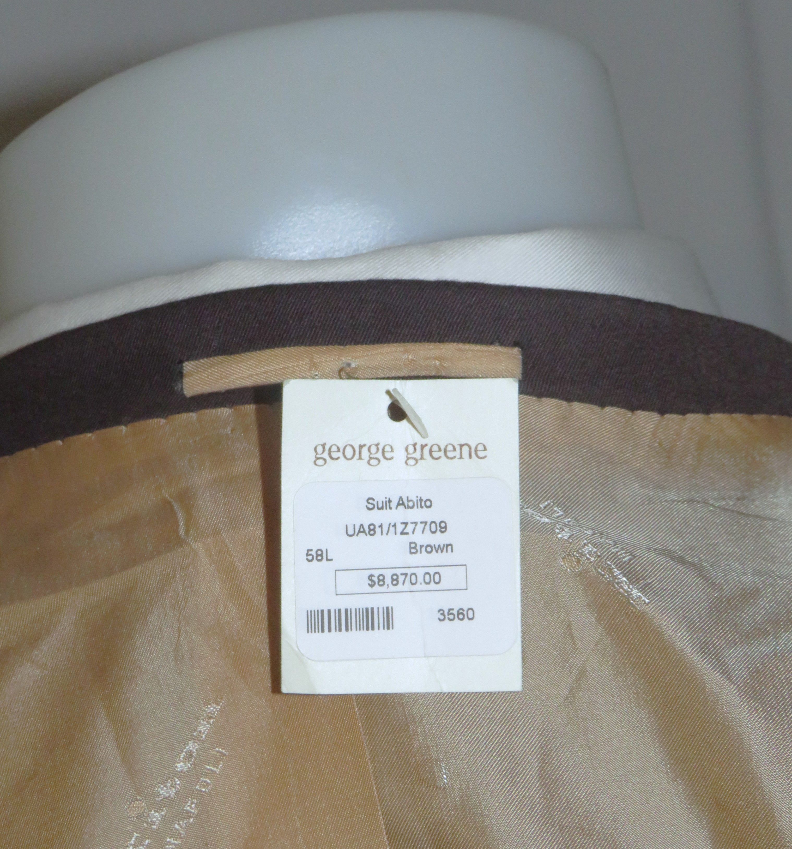 Kiton 14 Micron Super 180 Solid Brown Two Button Suit 48L NWT 8870 Size 48L - 15 Thumbnail