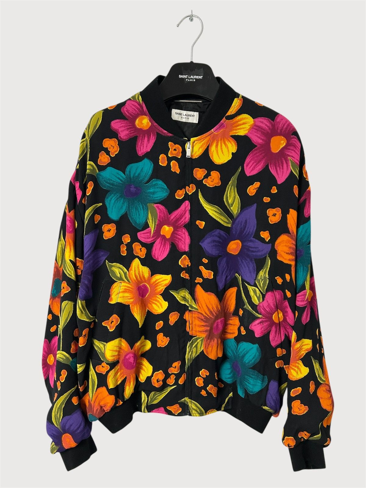 Saint Laurent Paris SS2022 Sample Floral Print Bomber Jacket Size US L / EU 52-54 / 3 - 1 Thumbnail
