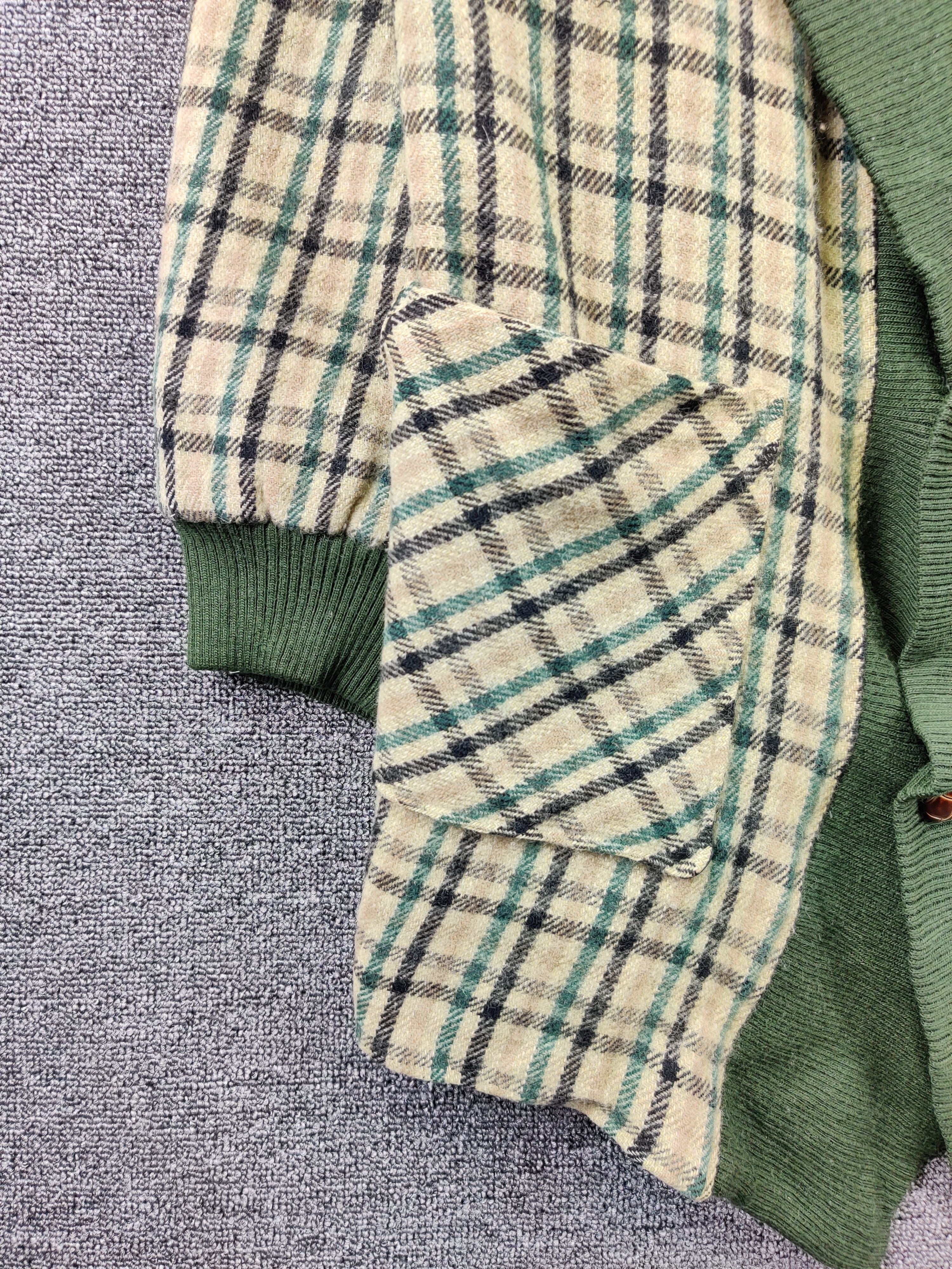 Japanese Brand Natuhara Checkered Wool Double Breasted Cardigan Size US M / EU 48-50 / 2 - 4 Thumbnail