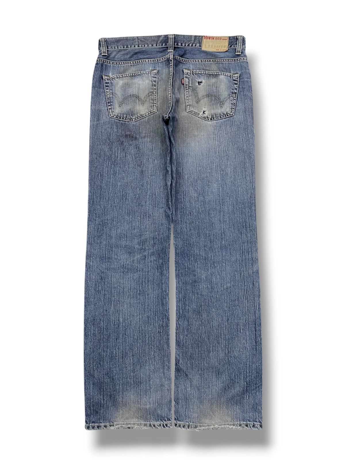 Edwin Vintage Edwin 503 Japan - Faded Rusty Wash, Distressed Jeans Size US 35 - 3 Thumbnail