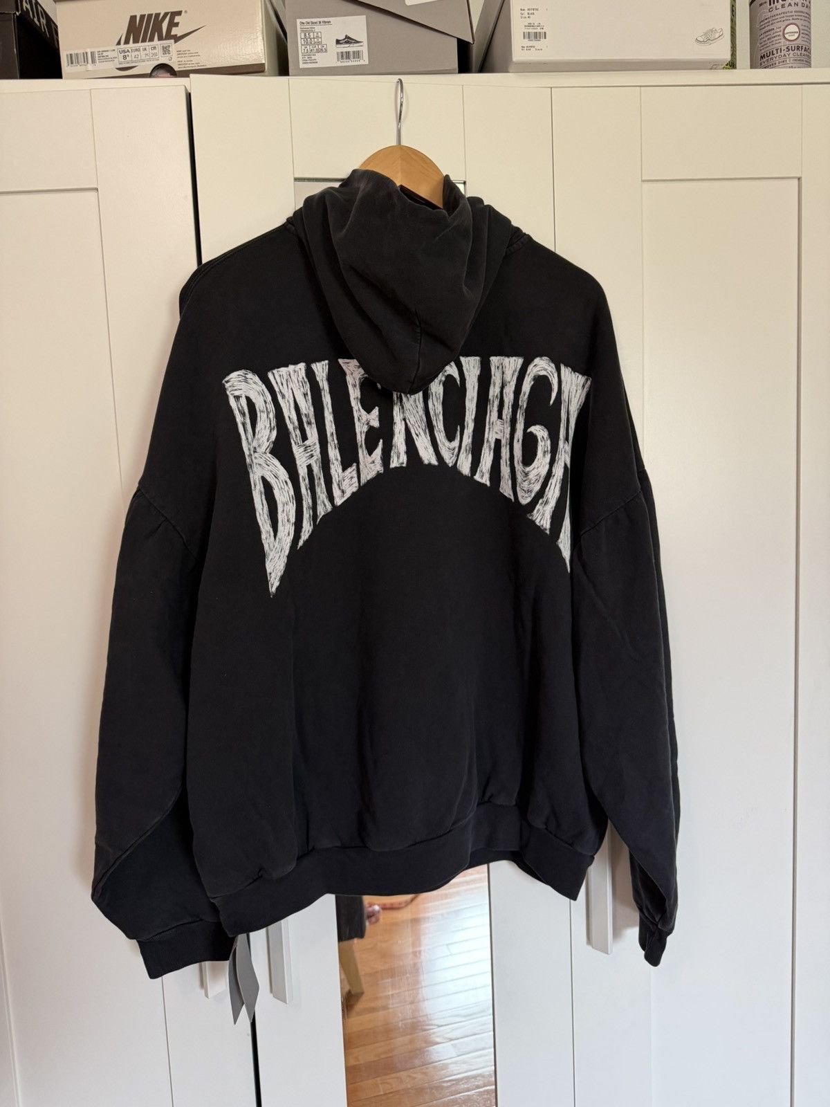 Balenciaga Balenciaga Paris Tropical Oversized Hoodie ‘Black/White’ Size US M / EU 48-50 / 2 - 3 Thumbnail