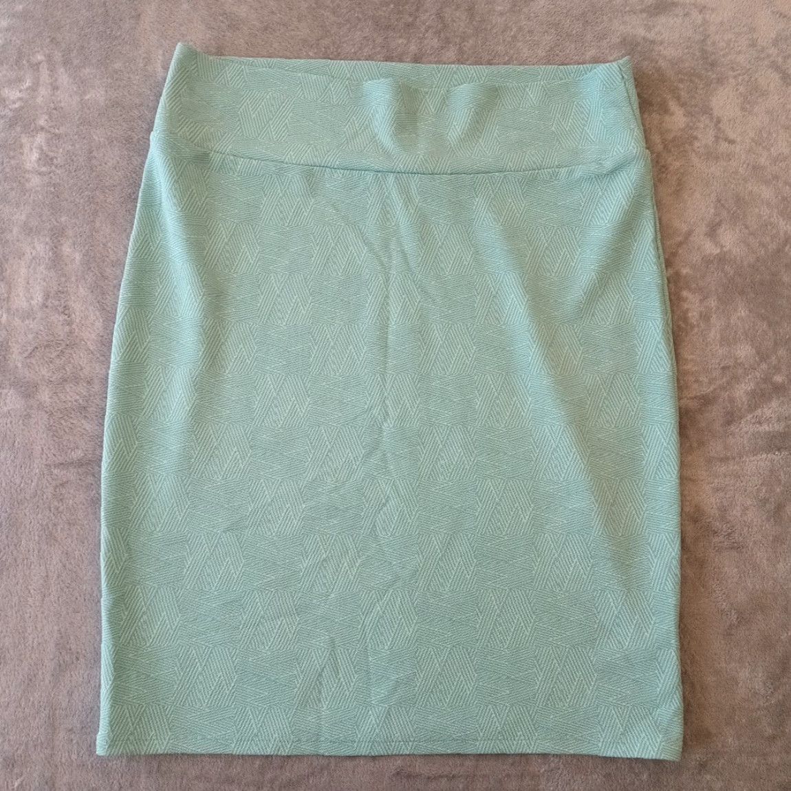 Vintage LuLaRoe Skirt 3XL Blue Knee Length Geometric Pull On Pencil Casual Womens Classic Size 40" / US 18 - 2 Thumbnail