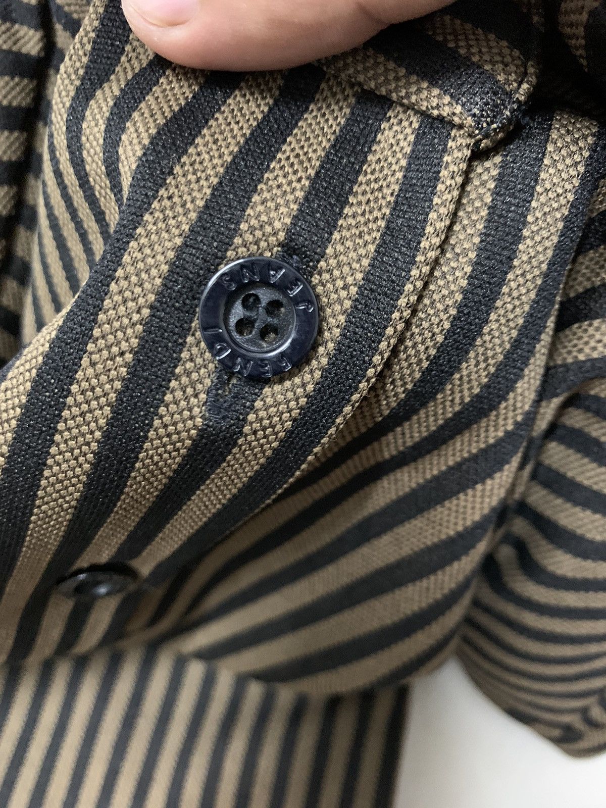 Fendi Fendi Striped Button-Up Shirt Slim Fit Brown Black Size M / US 6-8 / IT 42-44 - 12 Thumbnail