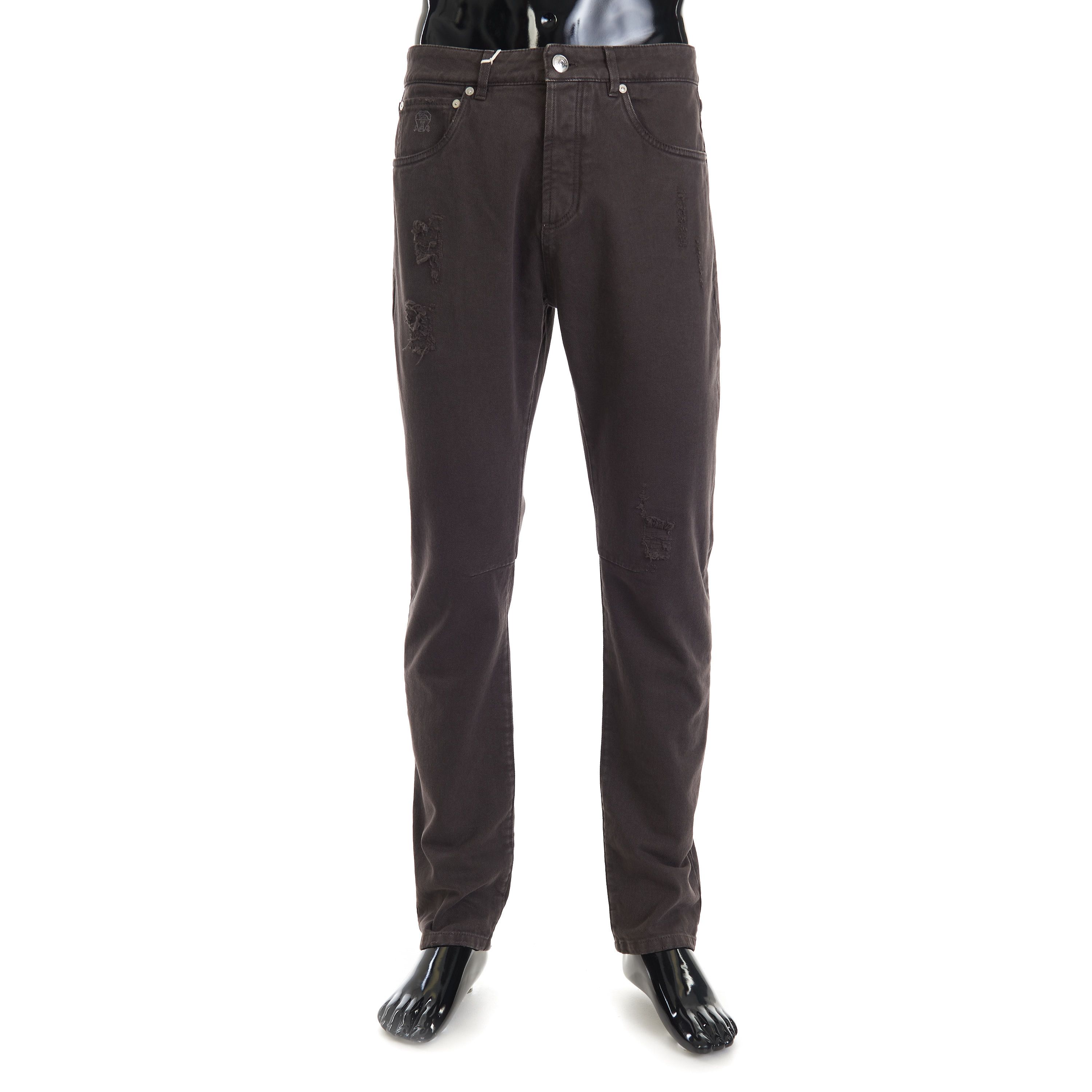 Distressed Five-Pocket Trousers - Garment-dyed Leisure Fit