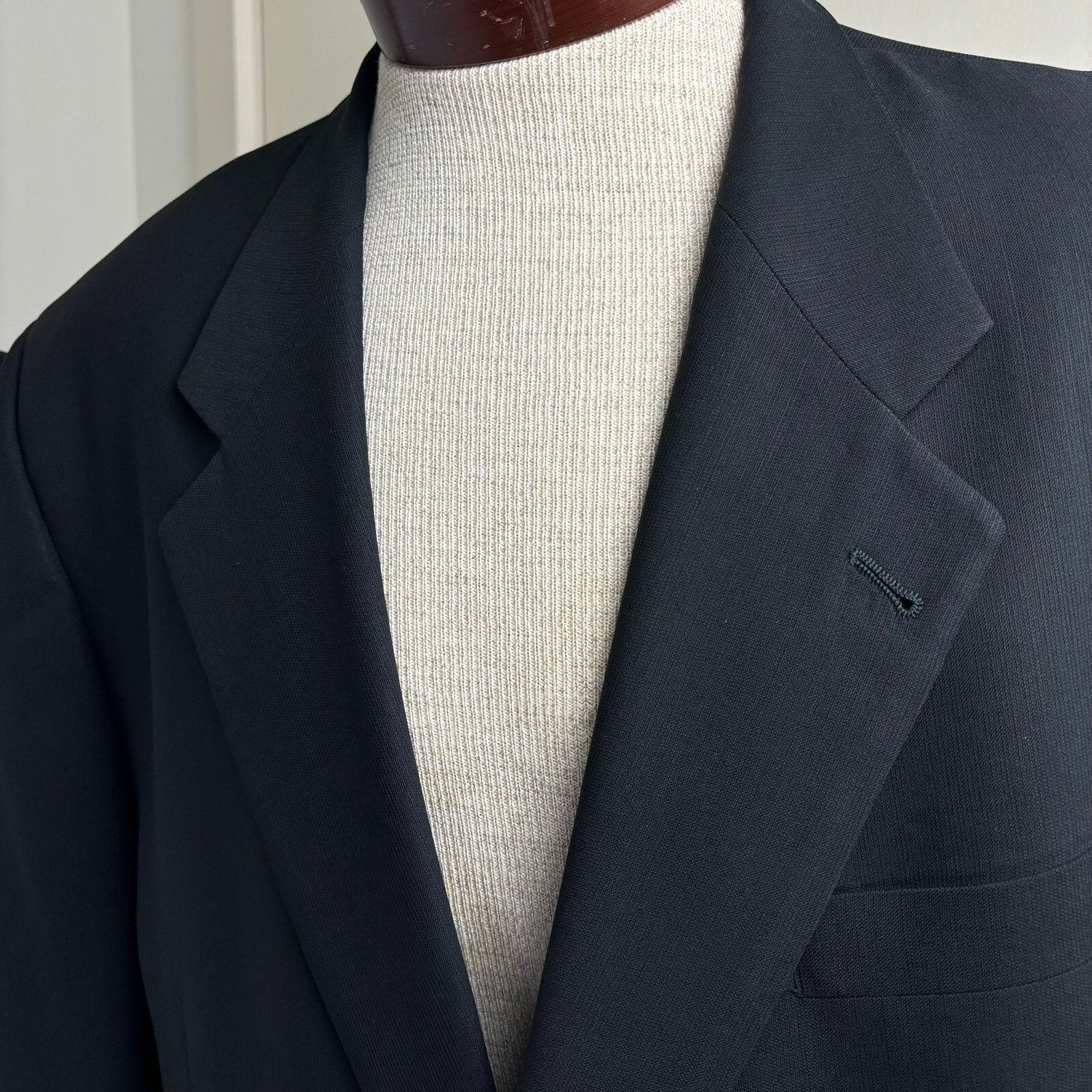 Jack Victor Jack Victor Sport Coat Pure Virgin Wool Black Blazer Suit Ja Size 50R - 3 Thumbnail